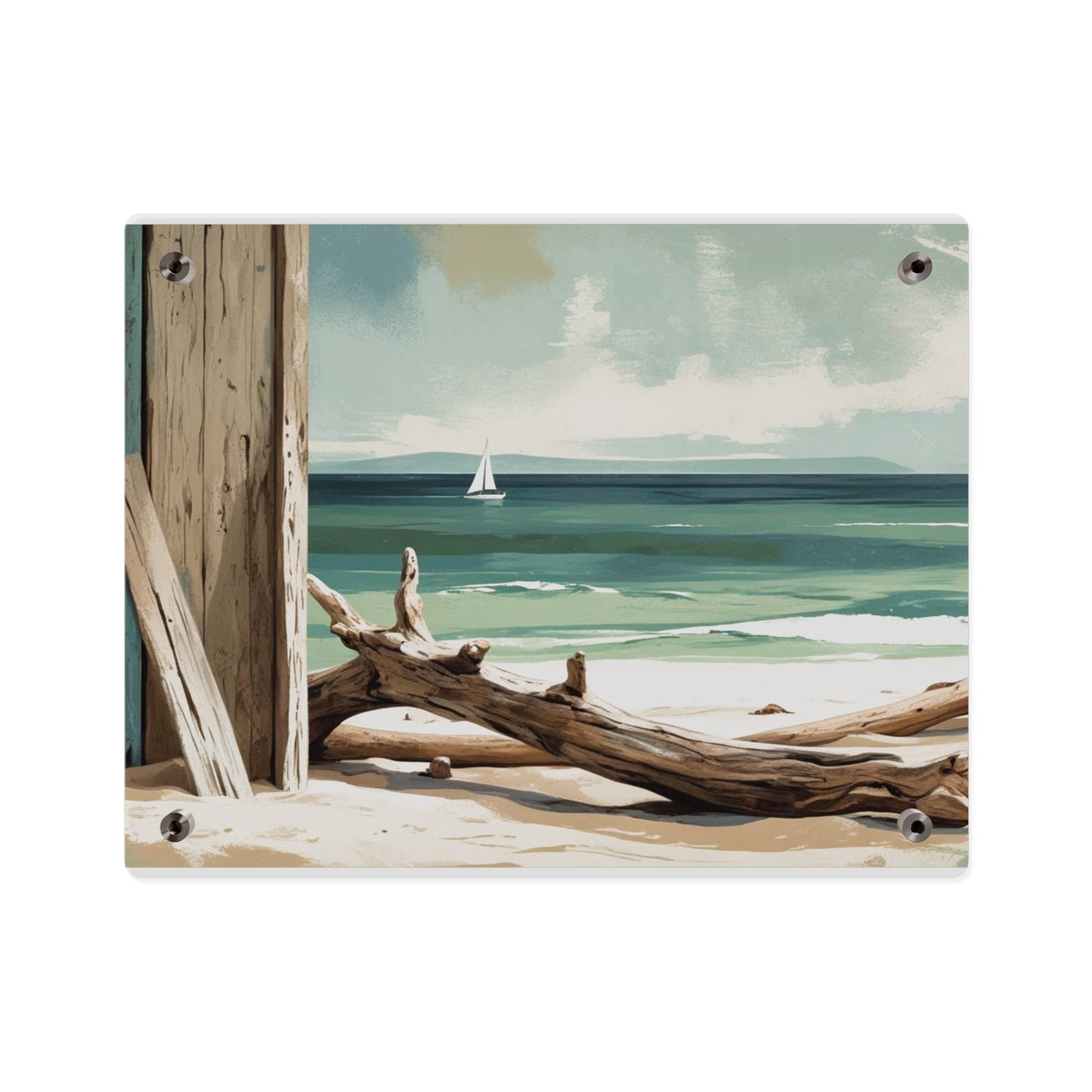 Beachside Acrylic Wall Art – Coastal Luxe Home Accent