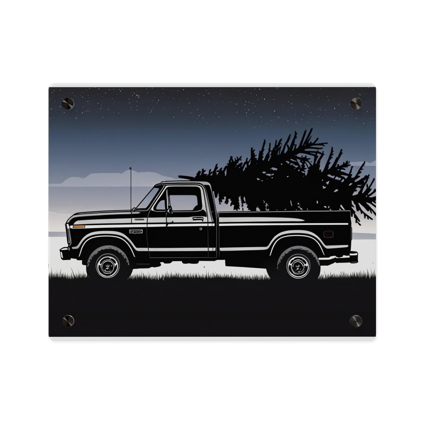 Classic Christmas Pickup – Rustic Country Wall Art