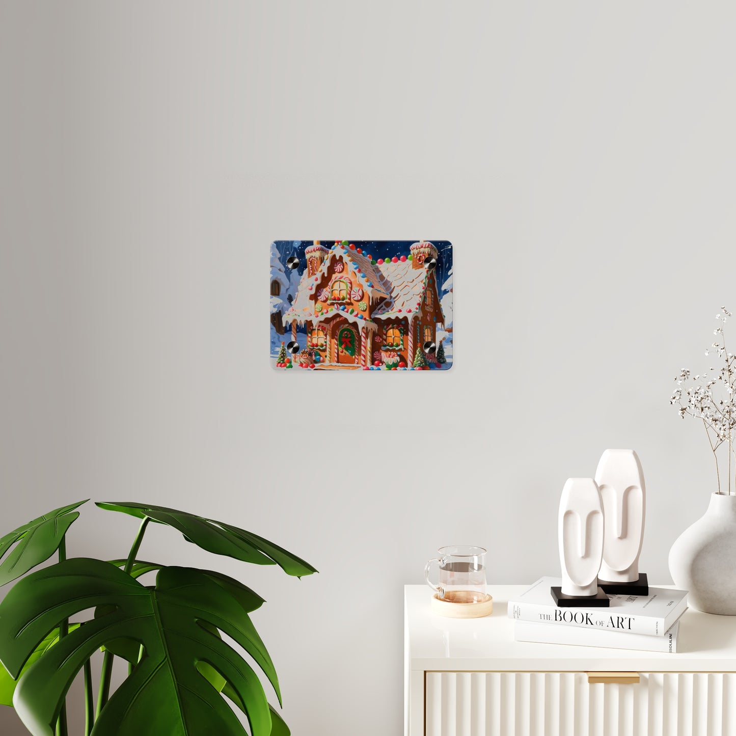 Festive Gingerbread House Acrylic Wall Art – Christmas Holiday Décor