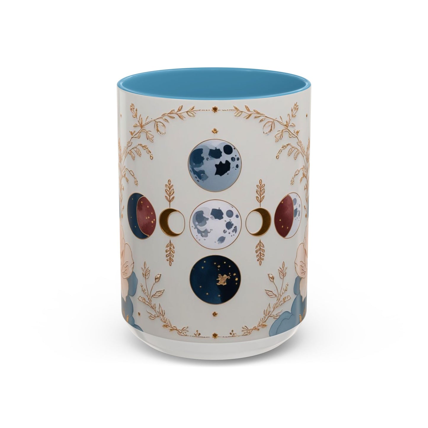 Celestial Floral Accent Coffee Mug- Mystic Moon Decor Drink-ware