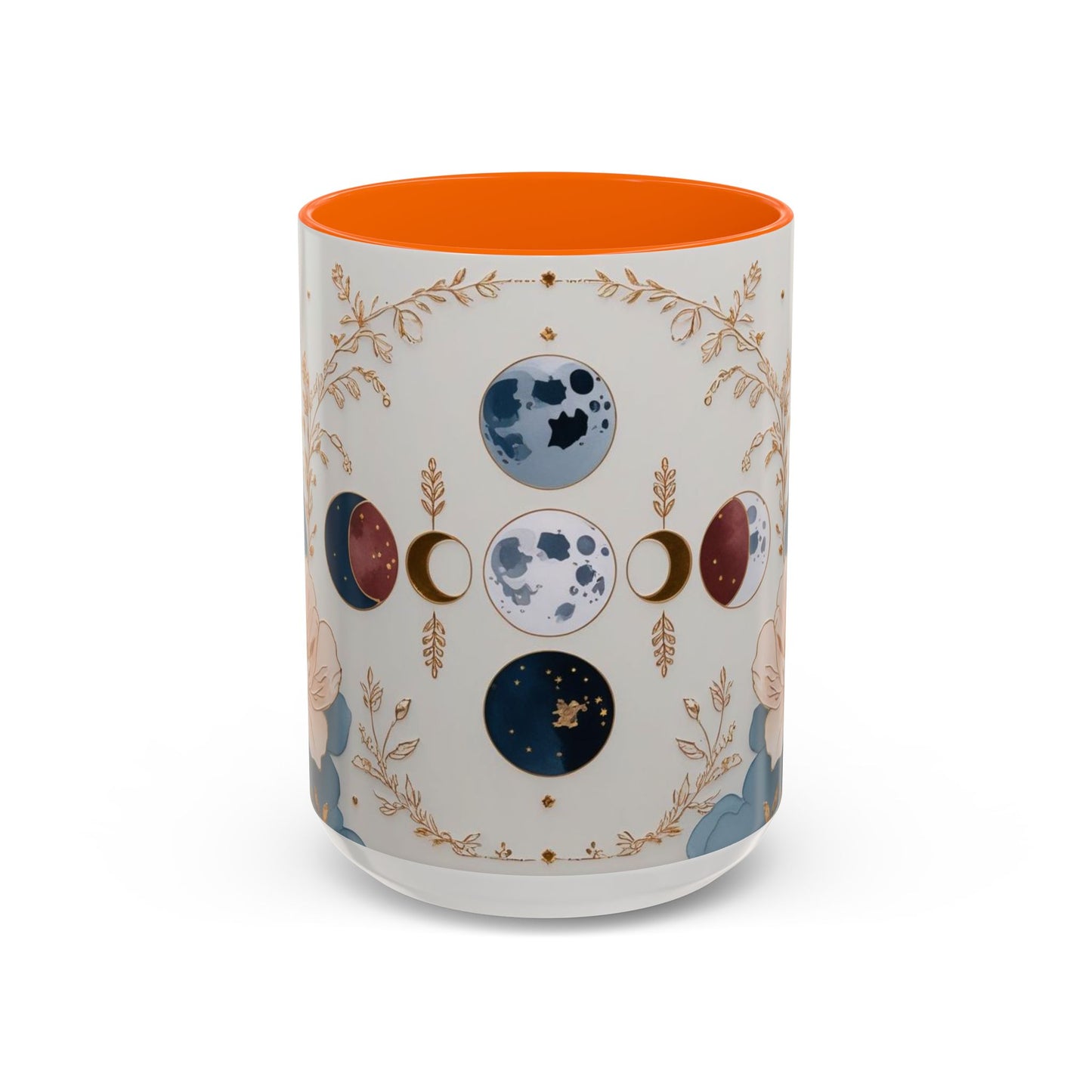 Celestial Floral Accent Coffee Mug- Mystic Moon Decor Drink-ware