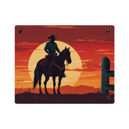 Rustic Western Sunset Acrylic Wall Art Panels - Rustic Home Decor