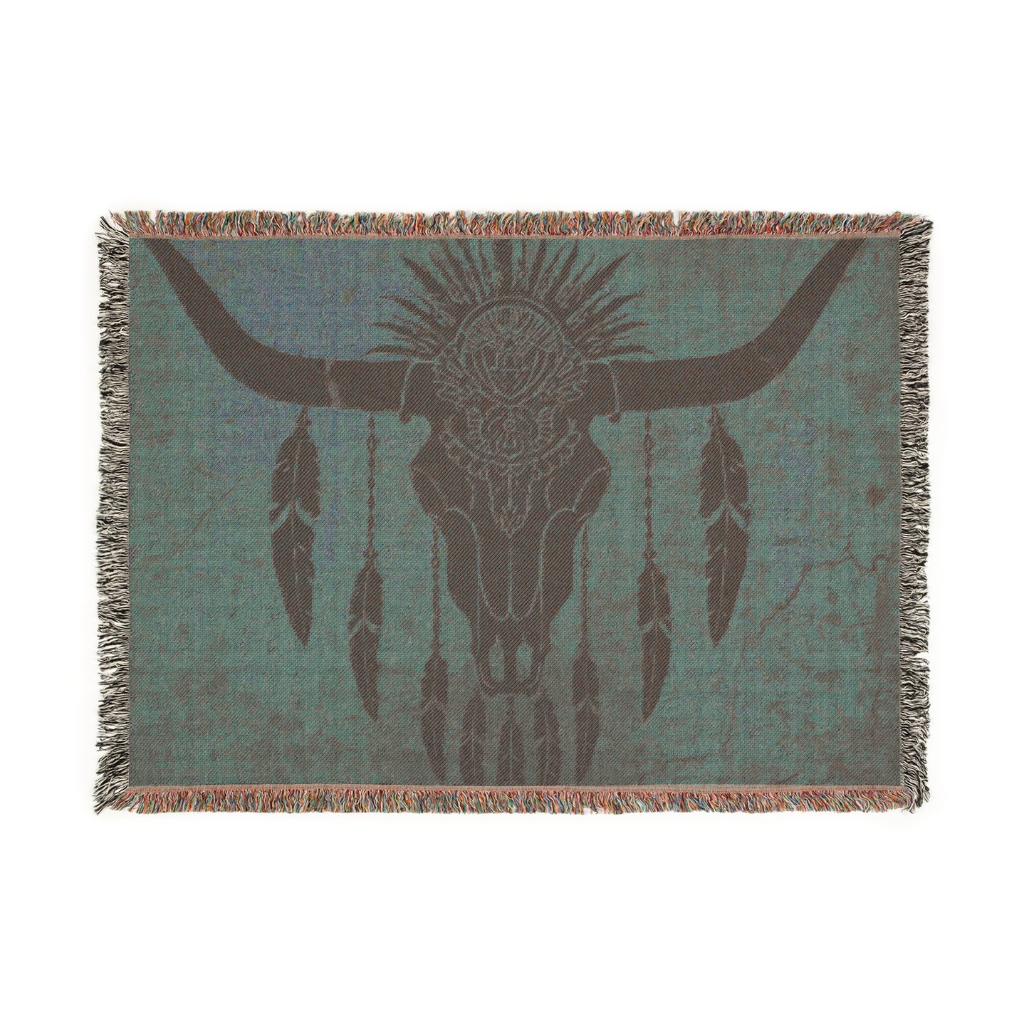 Bohemian Woven Blanket with Tribal Design