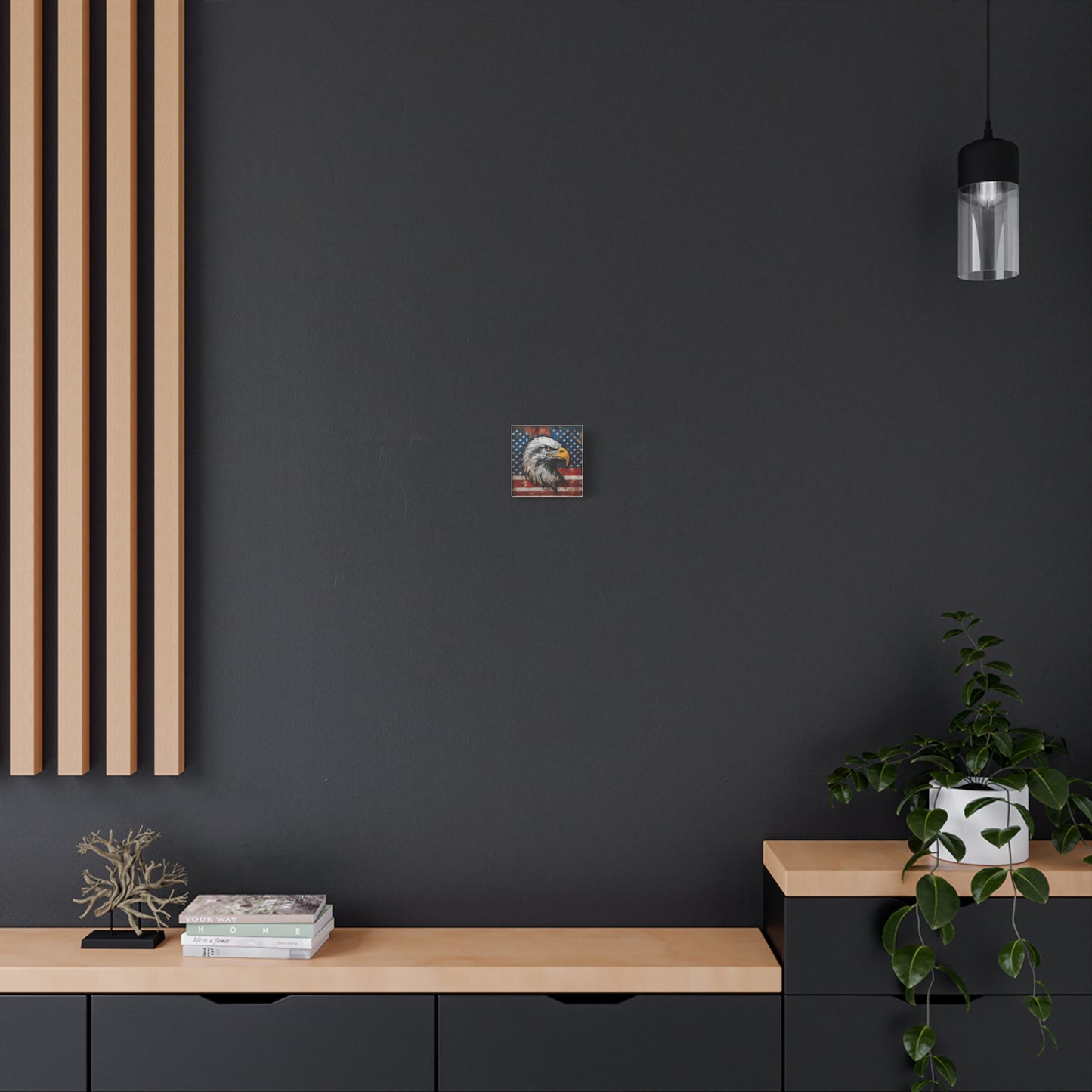 Tablou pe pânză Weathered Glory – Decor rustic de perete cu vultur pleșuv și stele
