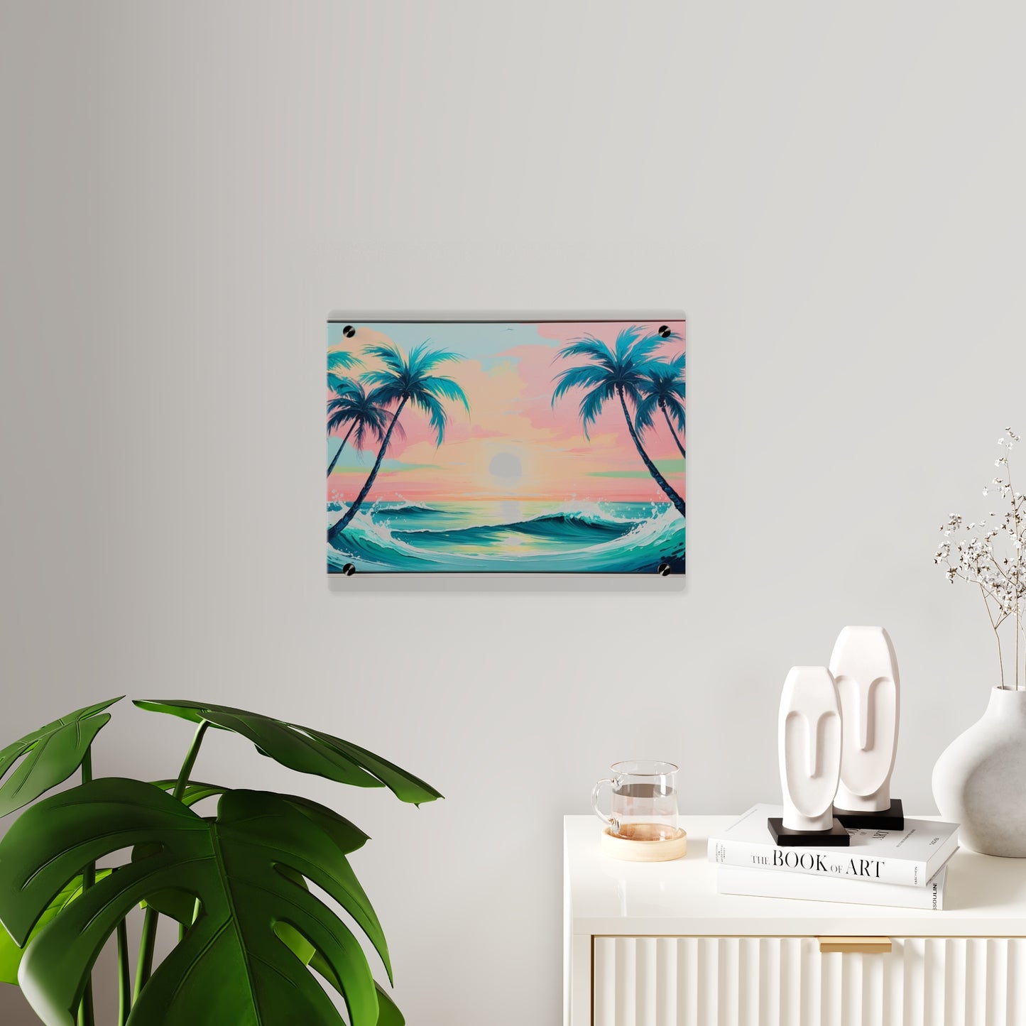 Palm Wave Paradise – Beach Sunset Acrylic Wall Panel