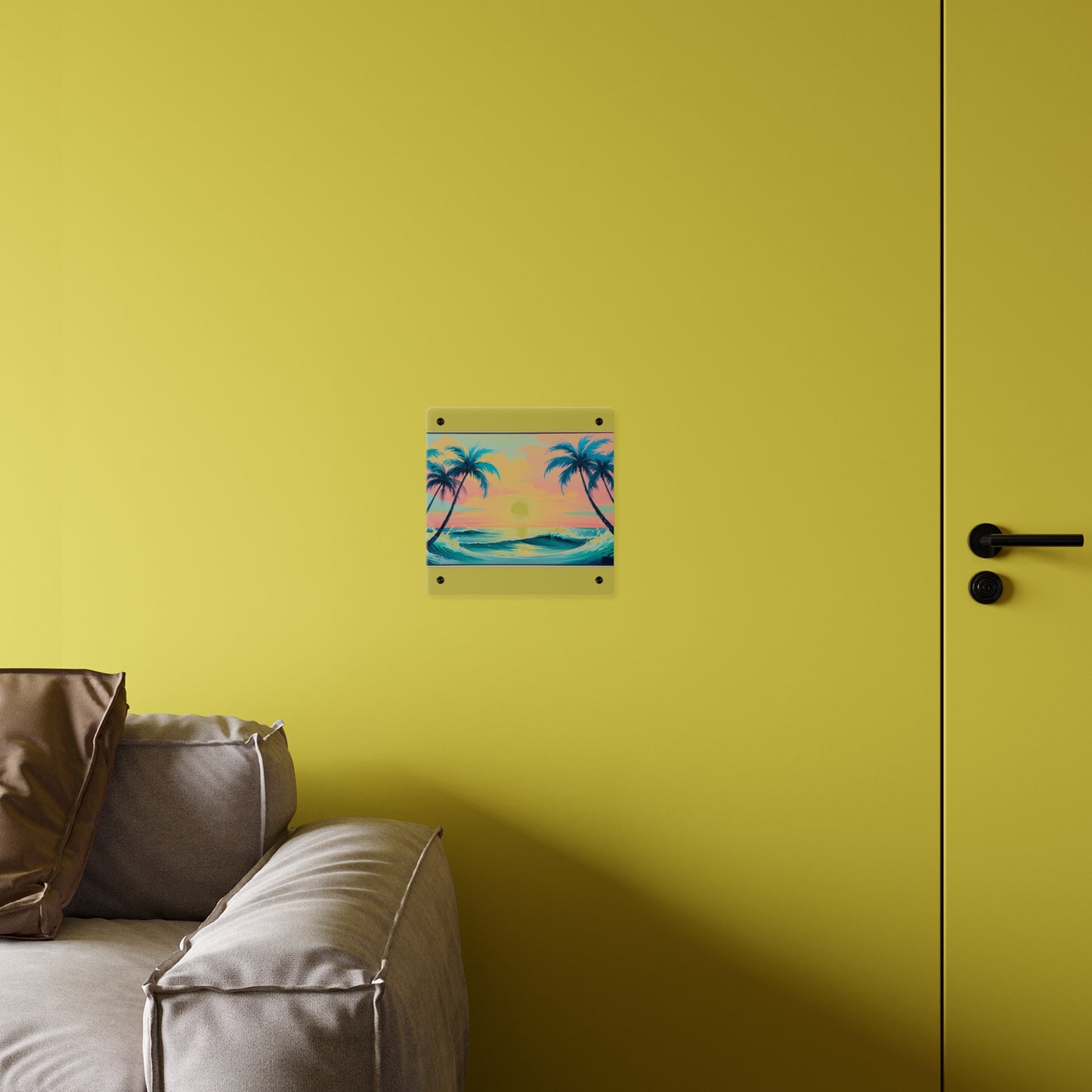 Palm Wave Paradise – Beach Sunset Acrylic Wall Panel