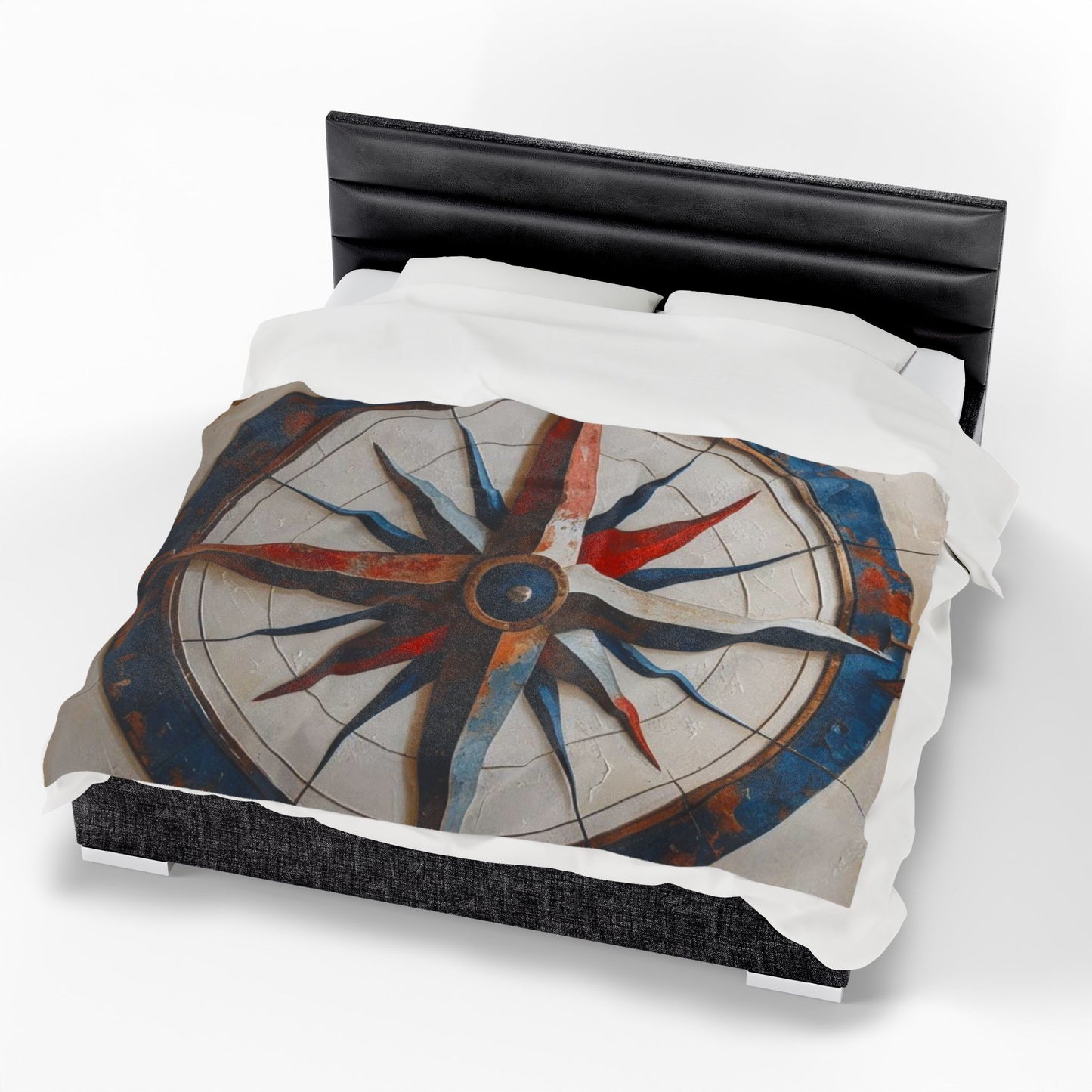 Nautical Compass Plush Blanket
