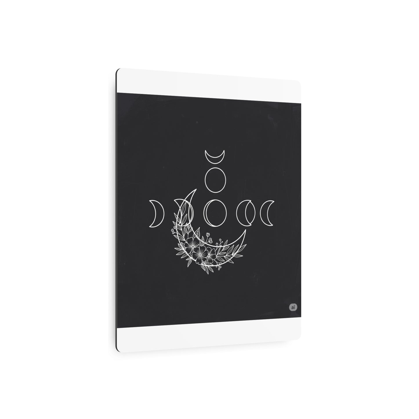 Botanical Moon Phase Wall Art – Metal Boho Accent Piece