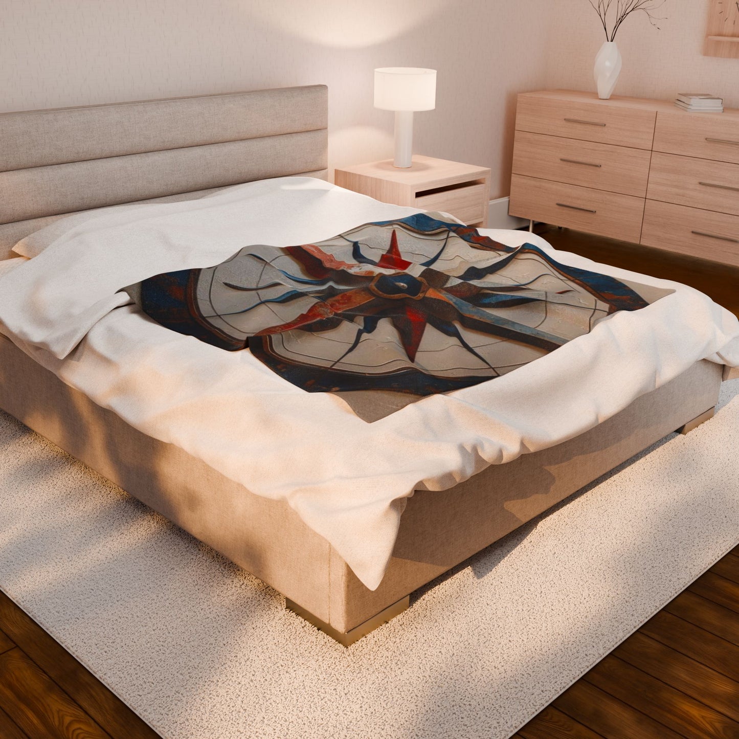 Nautical Compass Plush Blanket