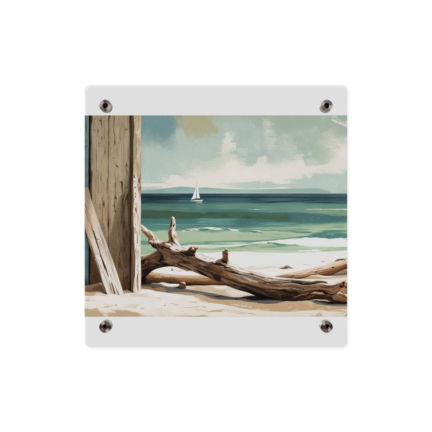 Beachside Acrylic Wall Art – Coastal Luxe Home Accent