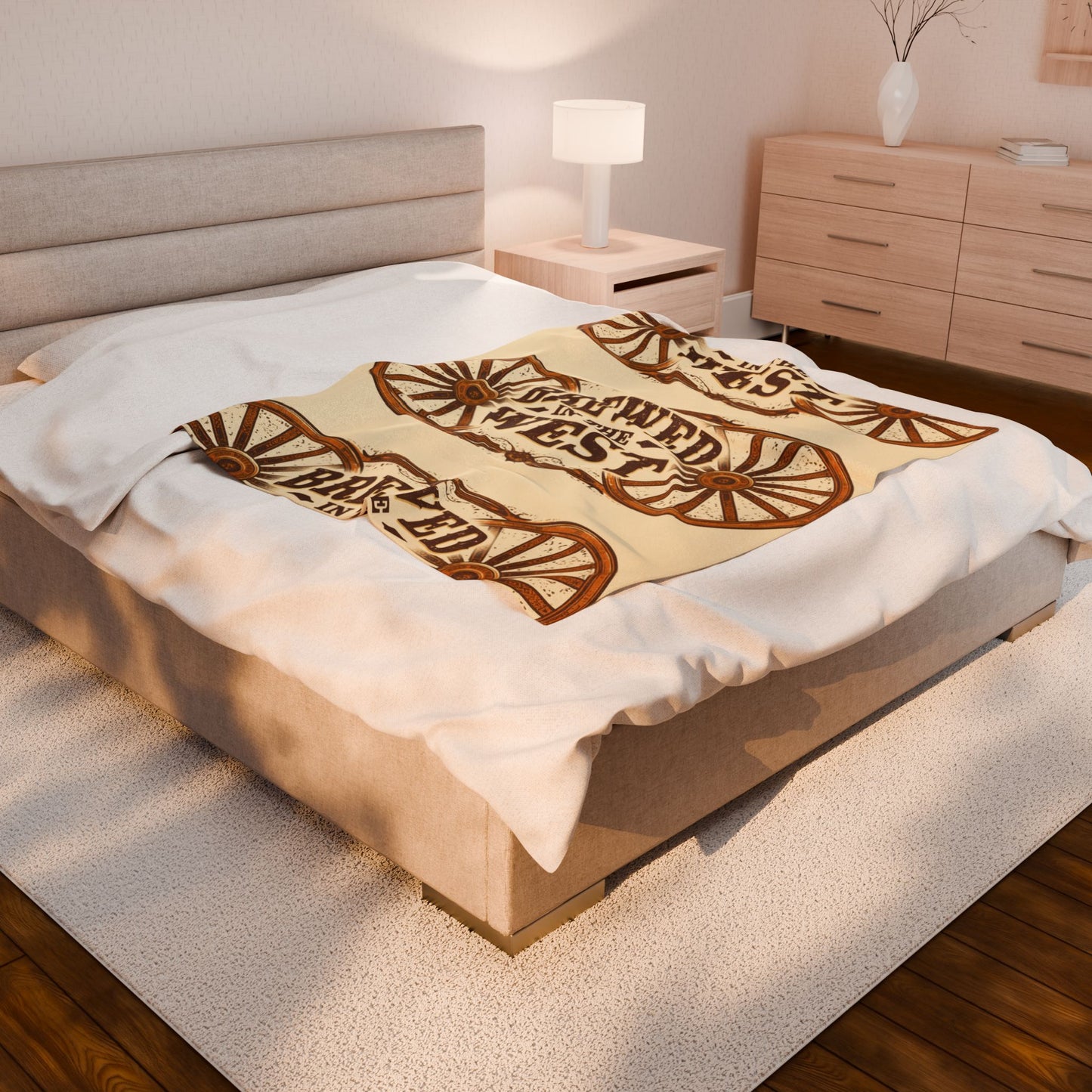 Cozy Western Themed Velveteen Blanket