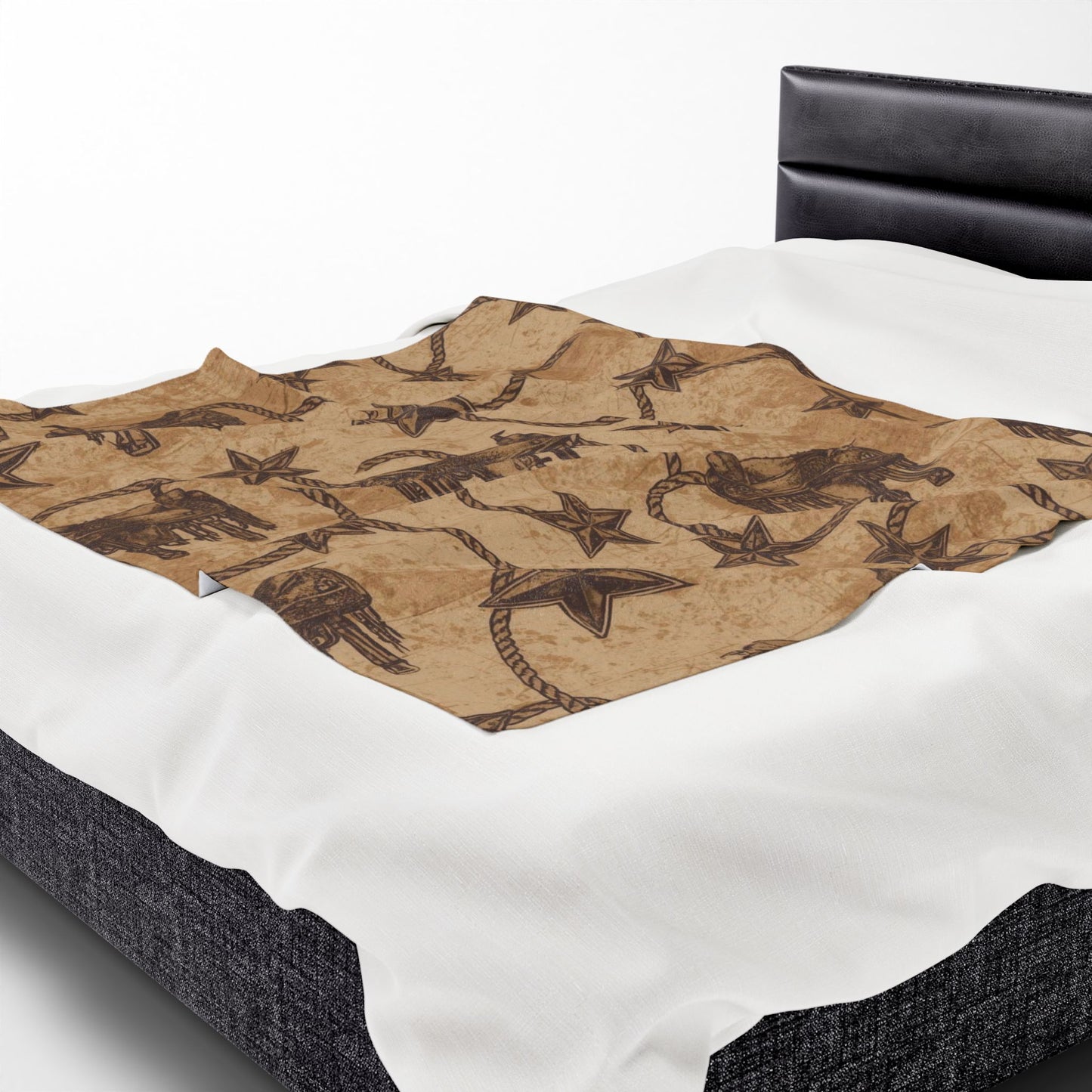 Cozy Western-Themed Velveteen Plush Blanket