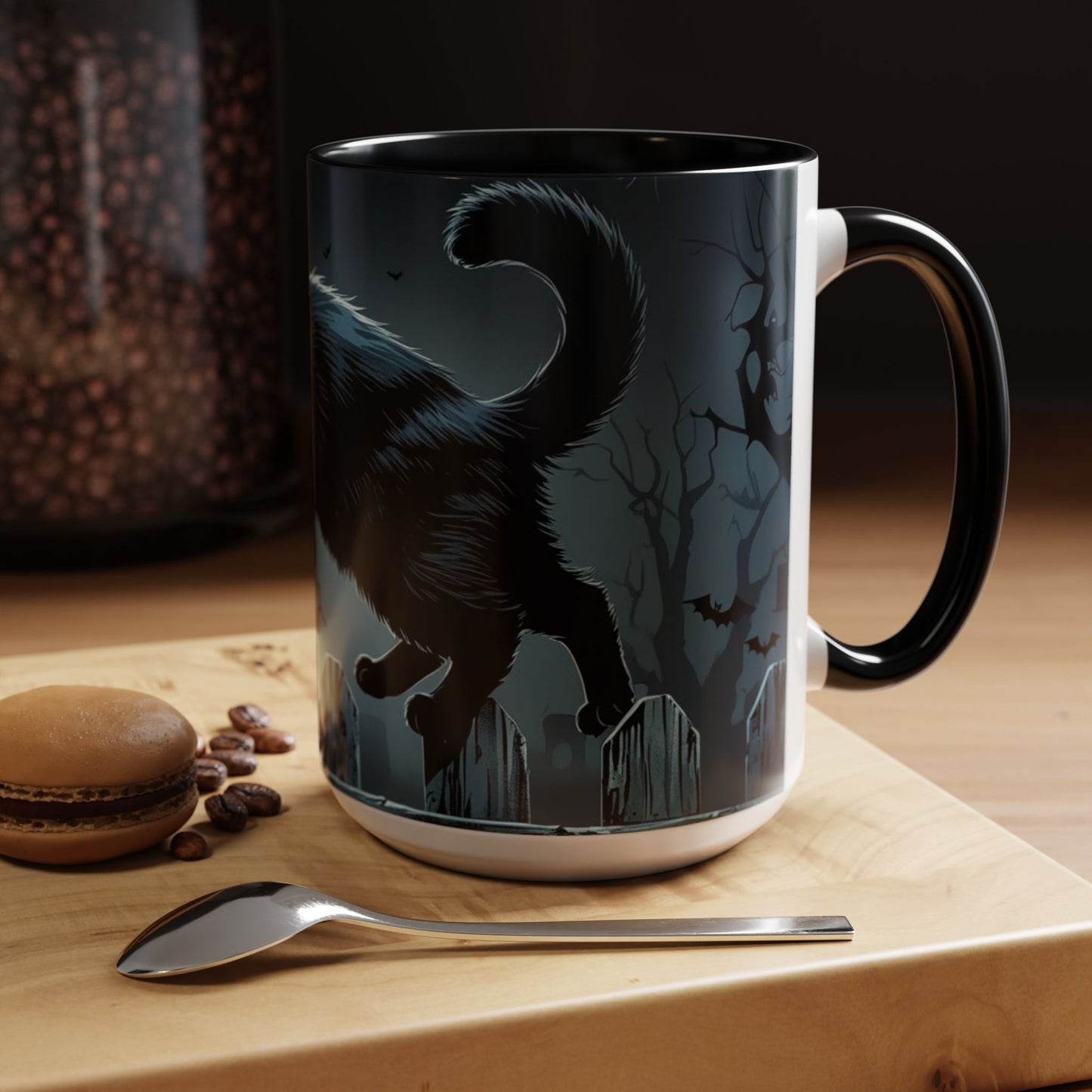 Mystical Black Cat Coffee Mug- Halloween Special