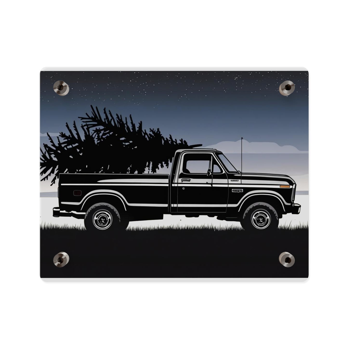 Classic Christmas Pickup – Rustic Country Wall Art