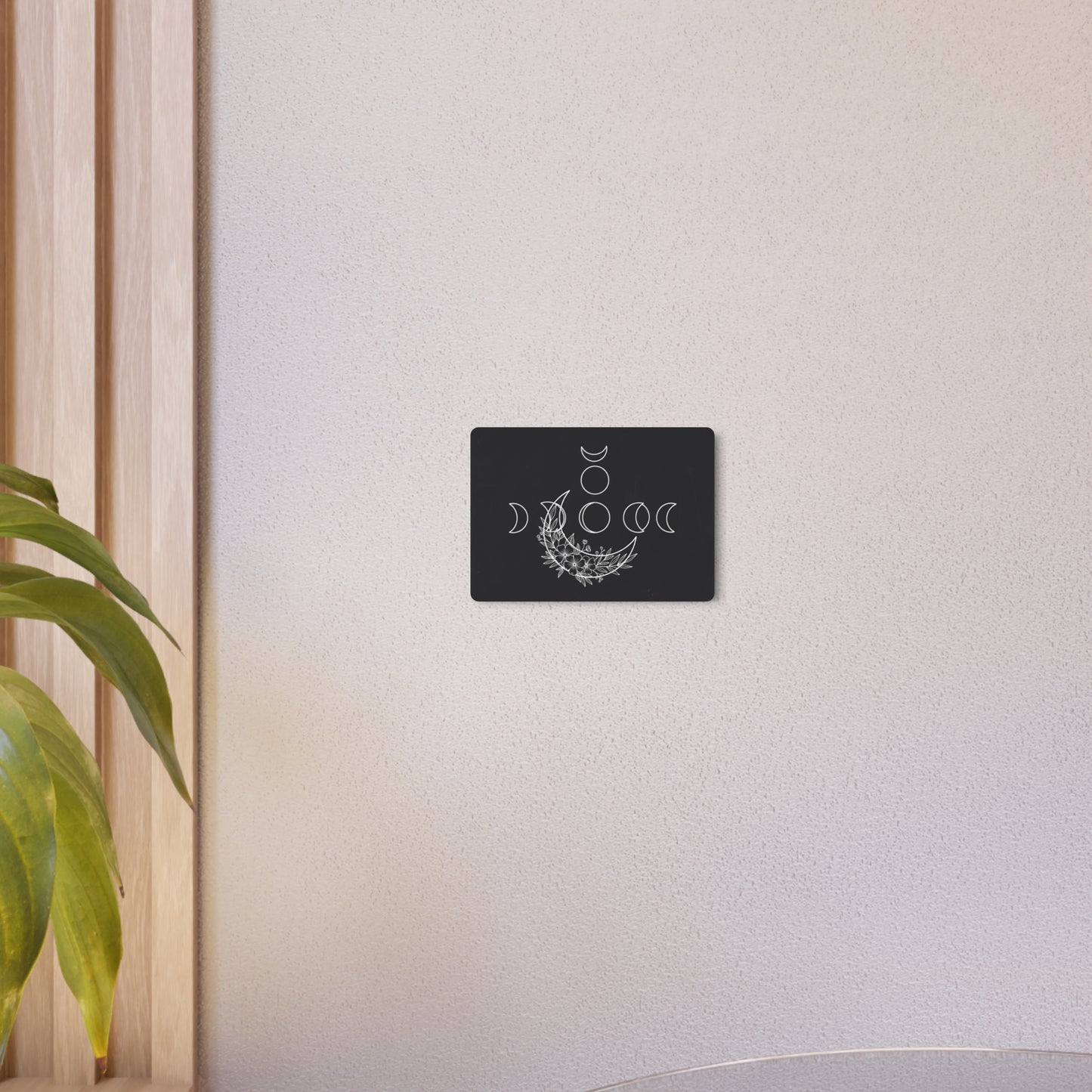 Botanical Moon Phase Wall Art – Metal Boho Accent Piece