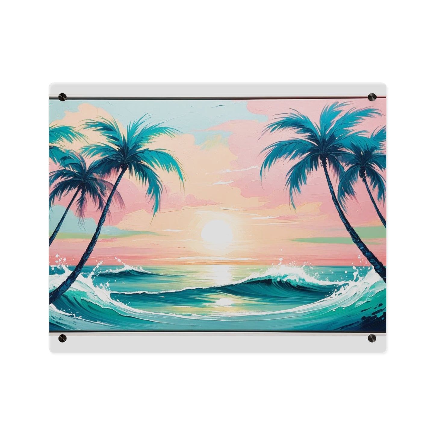 Palm Wave Paradise – Beach Sunset Acrylic Wall Panel