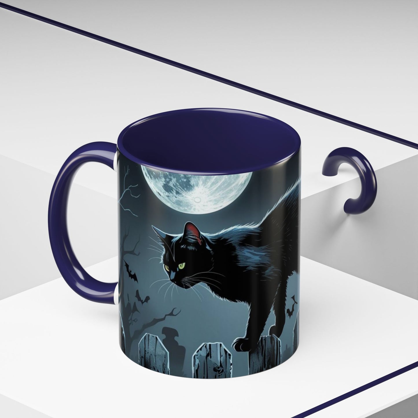 Mystical Black Cat Coffee Mug- Halloween Special