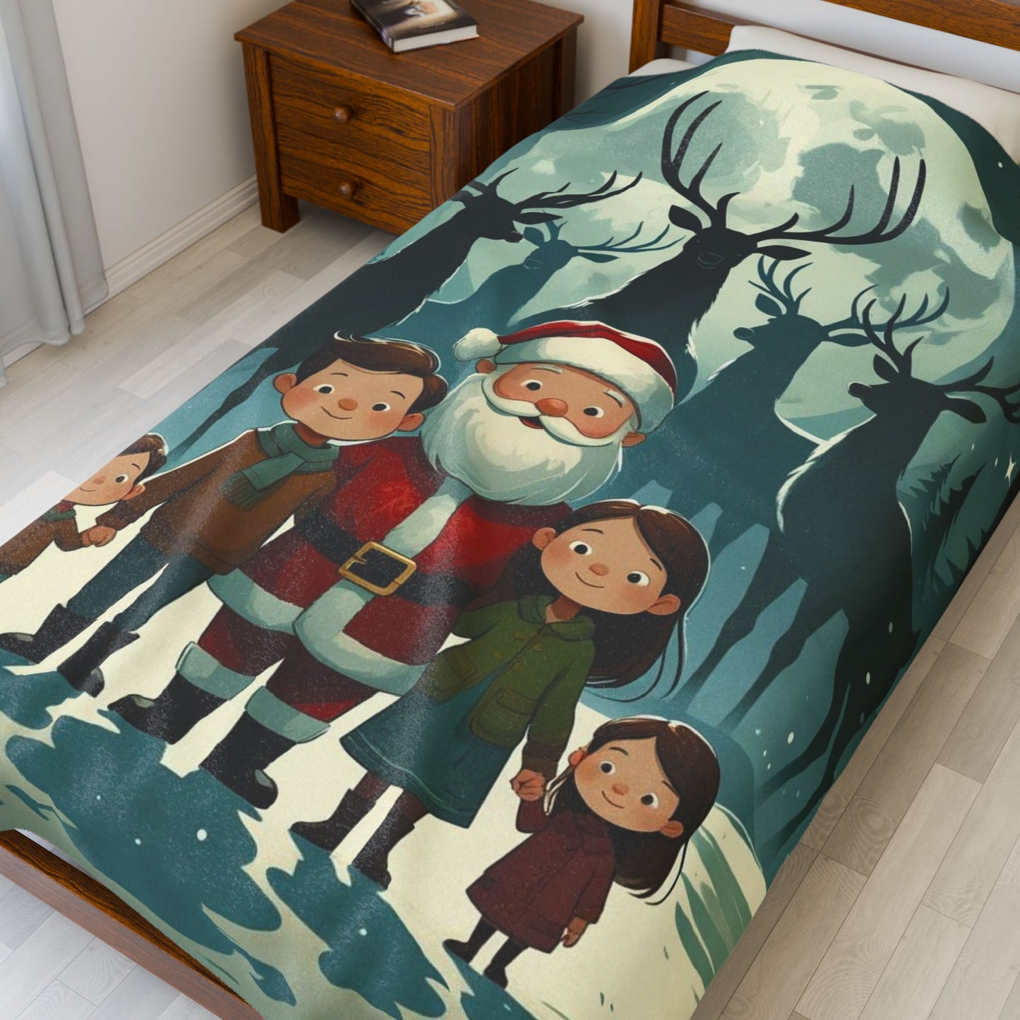 Cozy Family Christmas Velveteen Plush Blanket