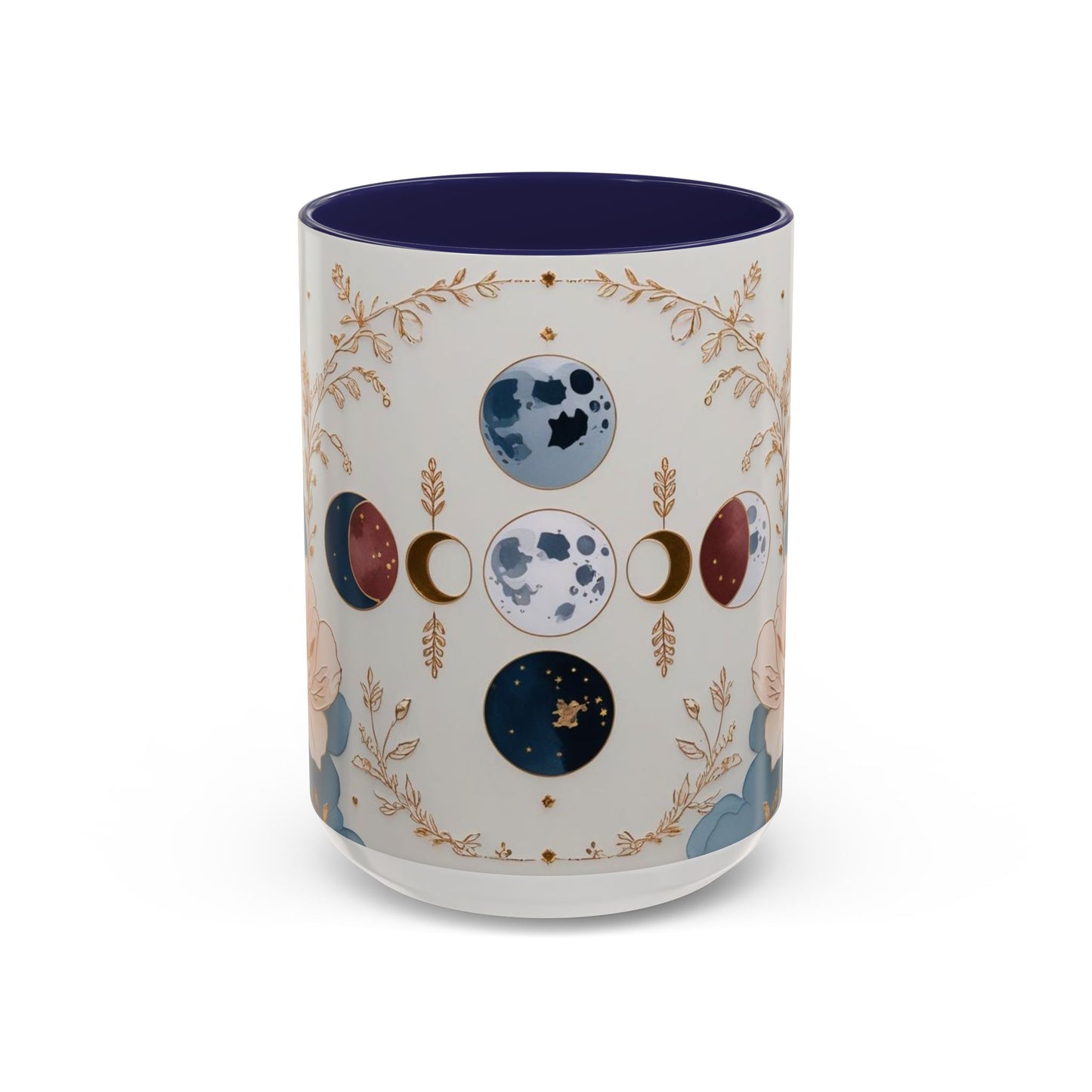 Celestial Floral Accent Coffee Mug- Mystic Moon Decor Drink-ware