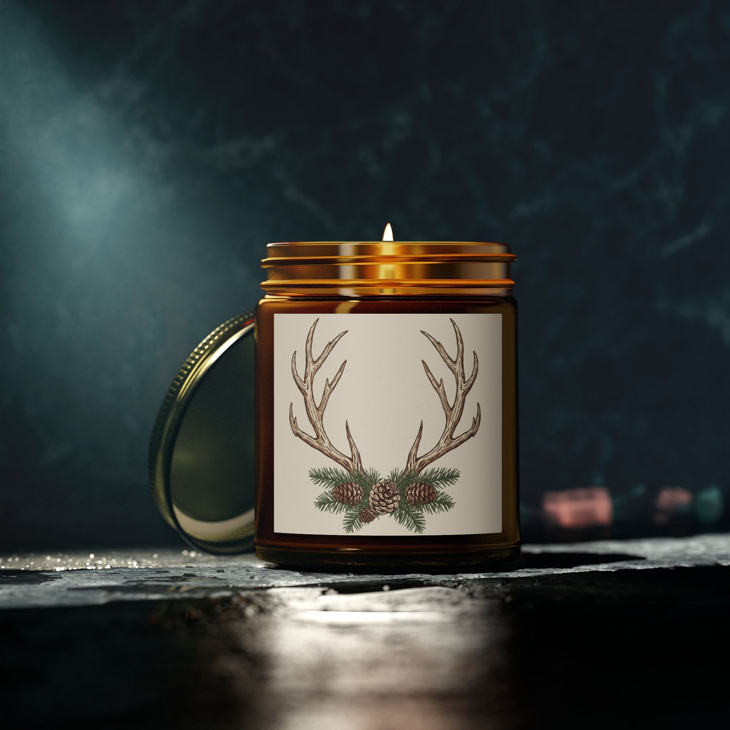 Rustic Pine Antlers Scented Candle