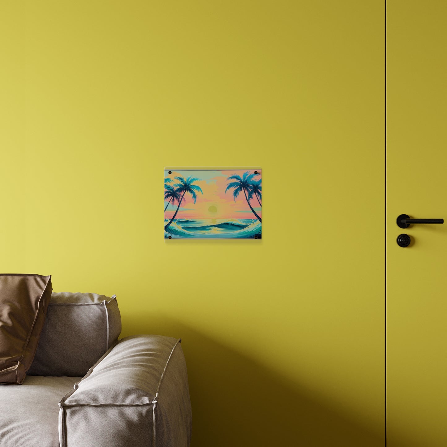 Palm Wave Paradise – Beach Sunset Acrylic Wall Panel