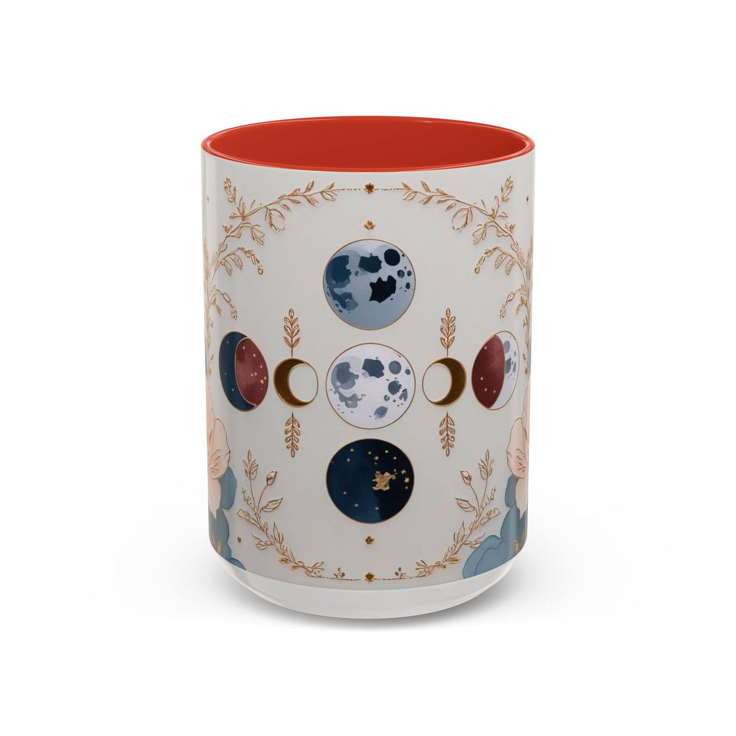 Celestial Floral Accent Coffee Mug- Mystic Moon Decor Drink-ware