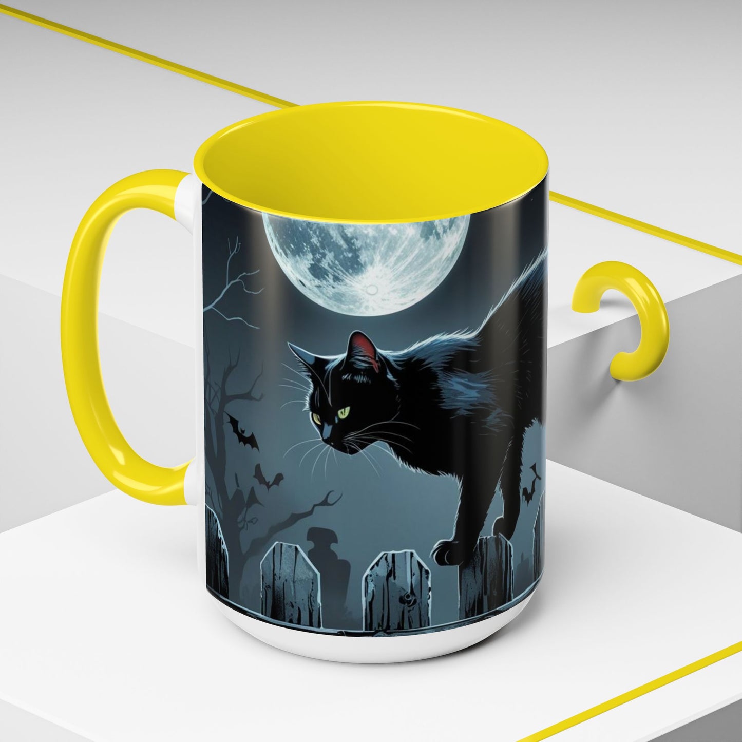 Mystical Black Cat Coffee Mug- Halloween Special