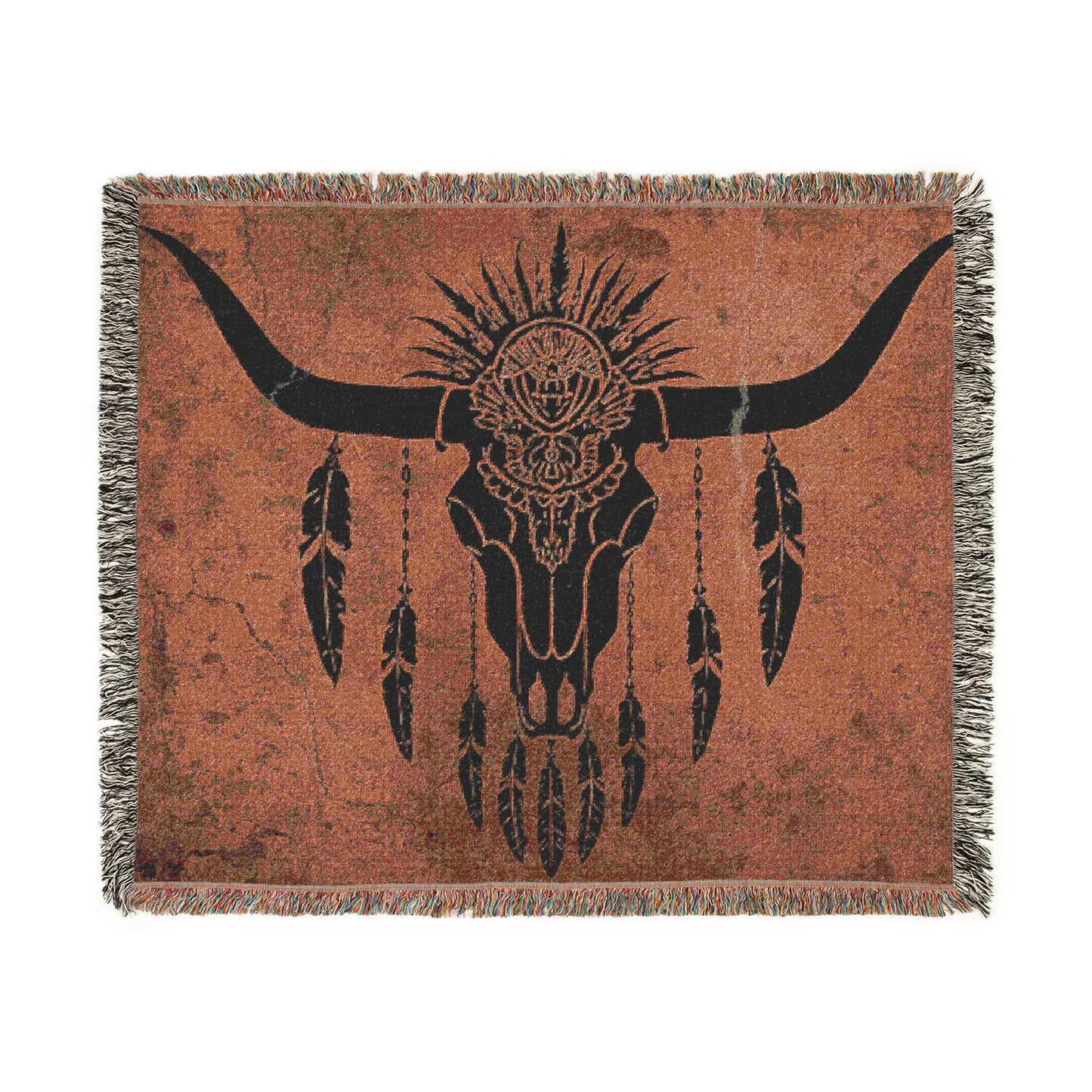 Bohemian Woven Blanket with Tribal Design