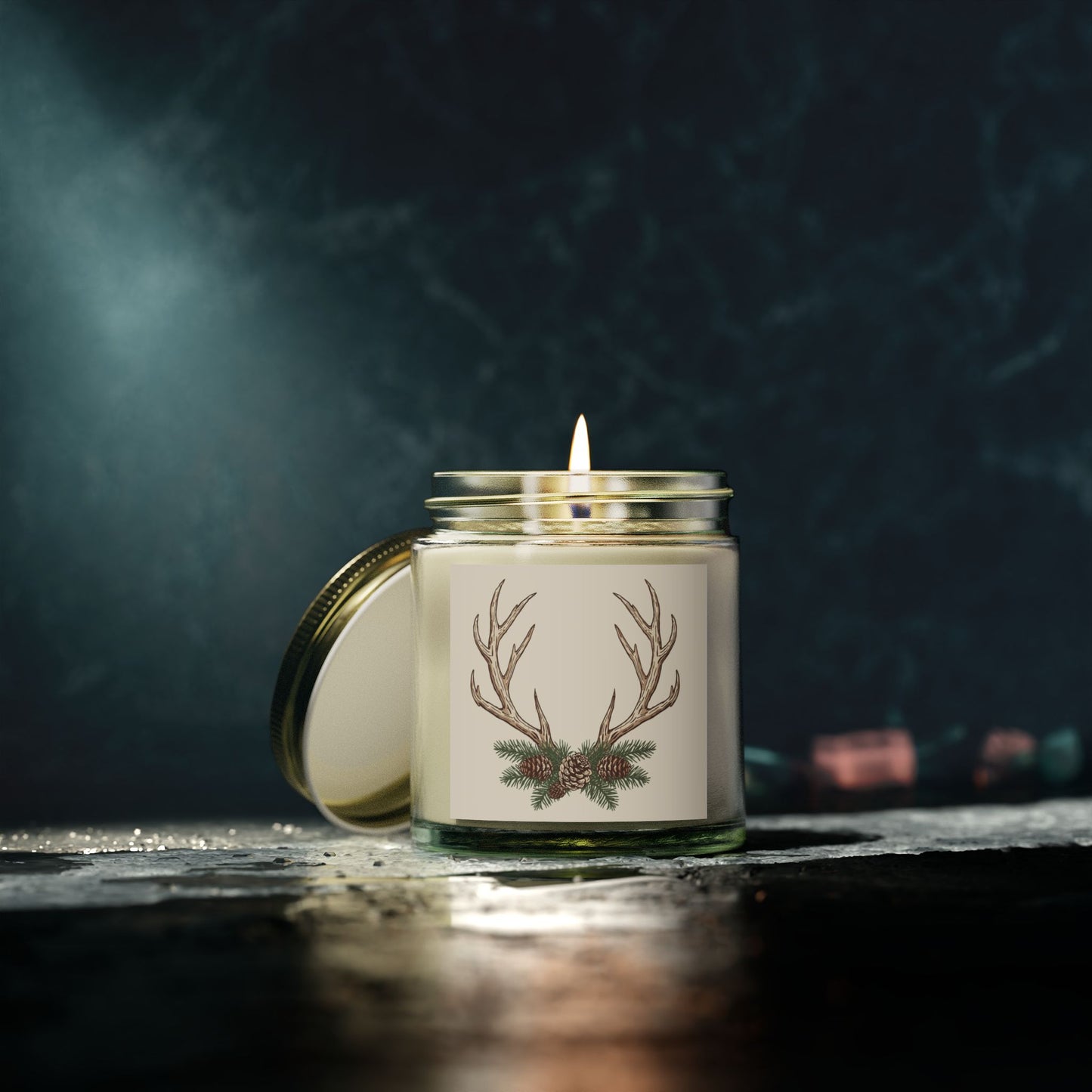 Rustic Pine Antlers Scented Candle