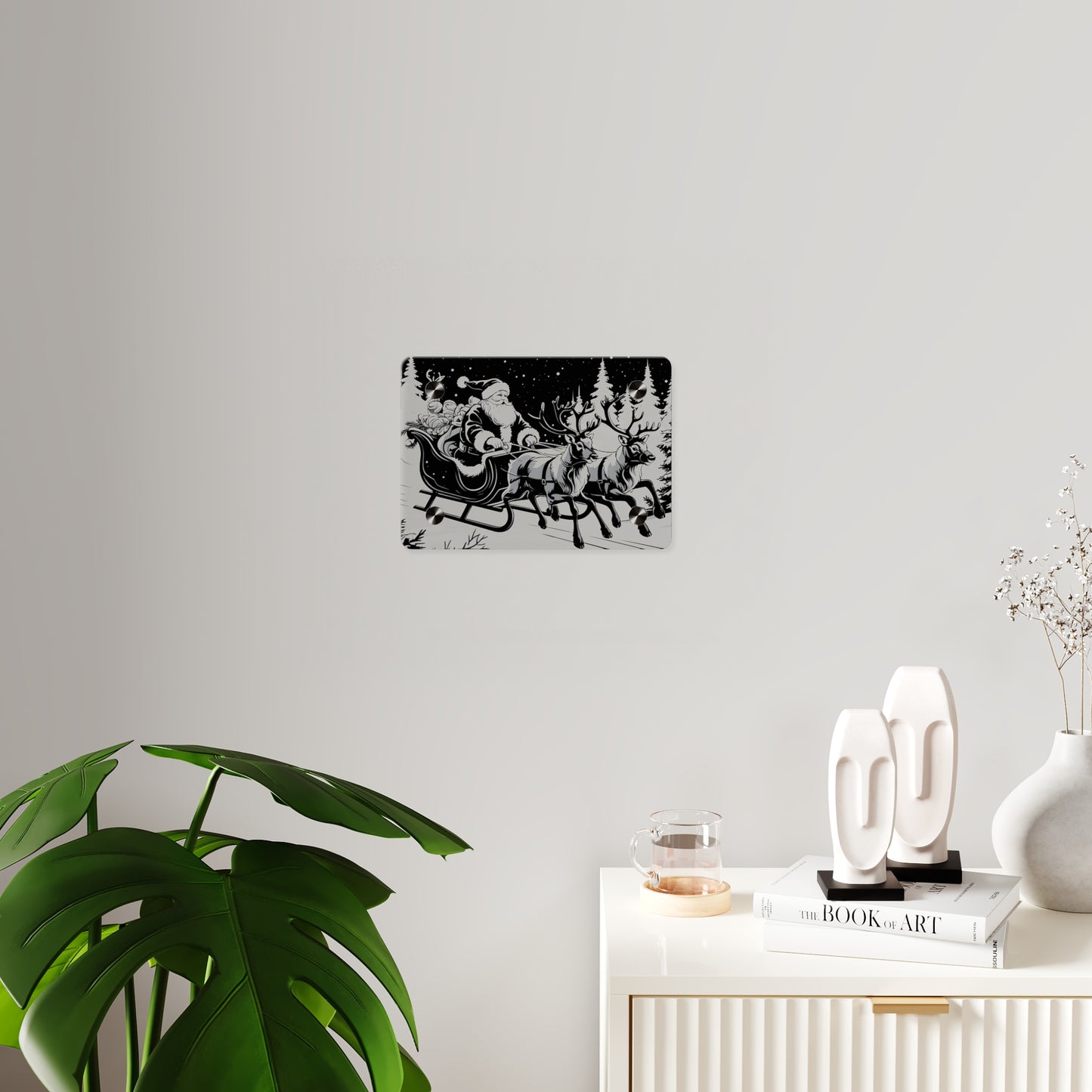 Santa's Sleigh Night Sky - Acrylic Wall Art Panel