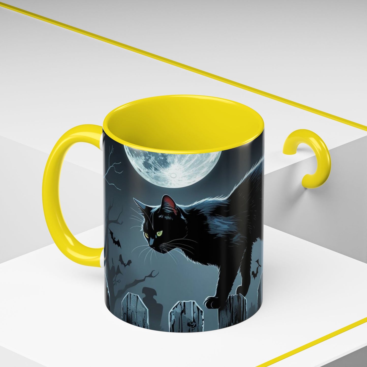 Mystical Black Cat Coffee Mug- Halloween Special