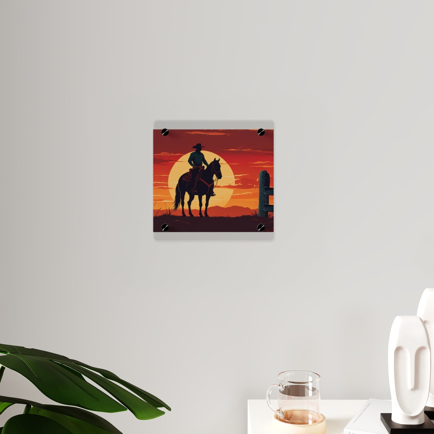 Panouri decorative acrilice cu apusuri de soare rustice din vest - Decor rustic pentru casă