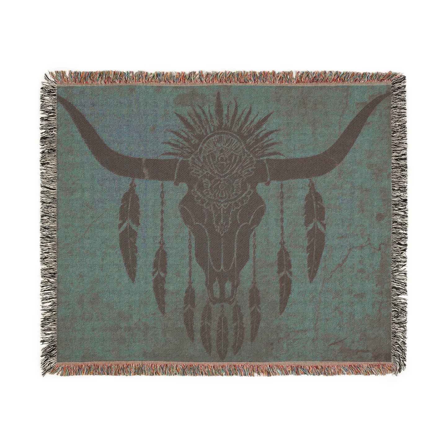 Bohemian Woven Blanket with Tribal Design