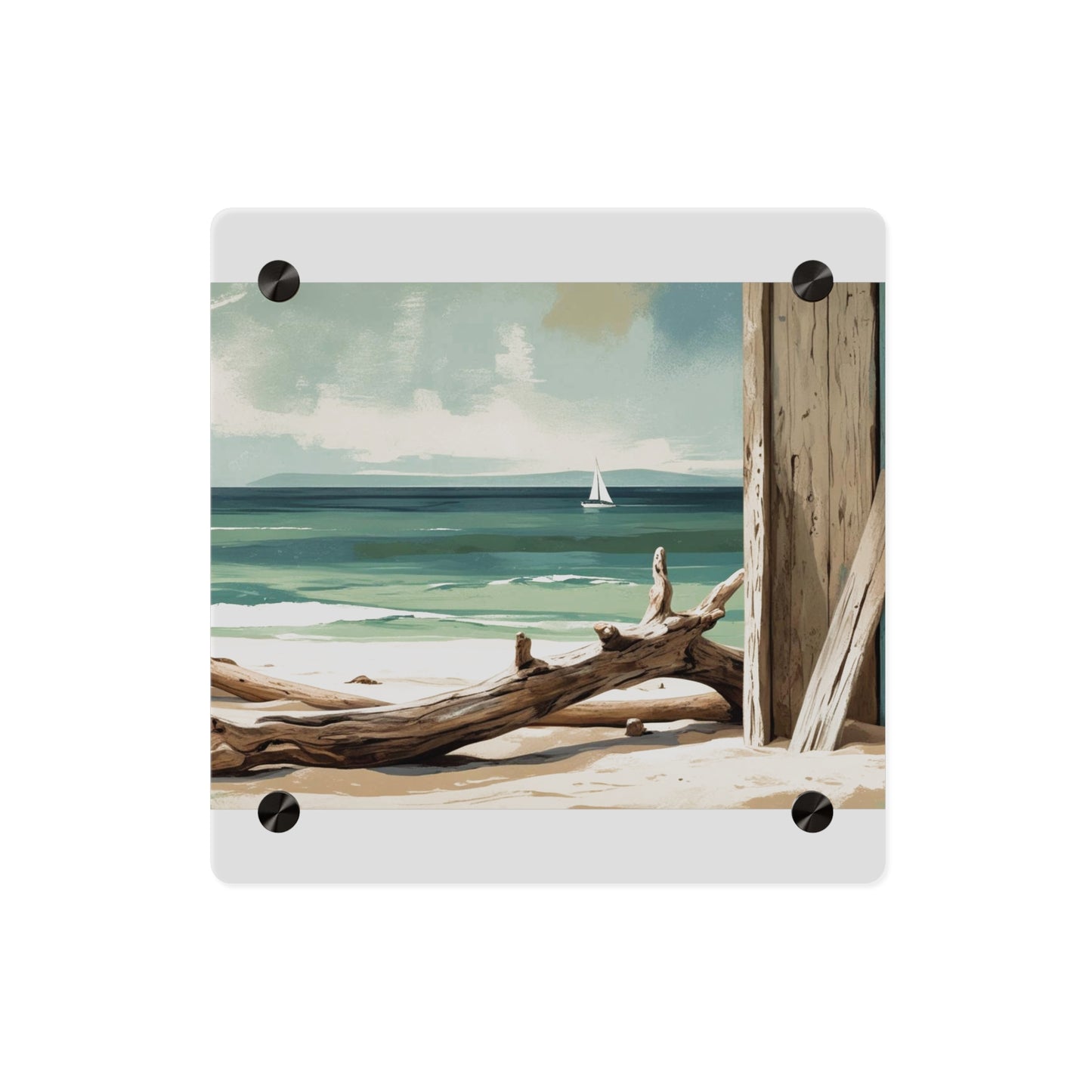 Beachside Acrylic Wall Art – Coastal Luxe Home Accent