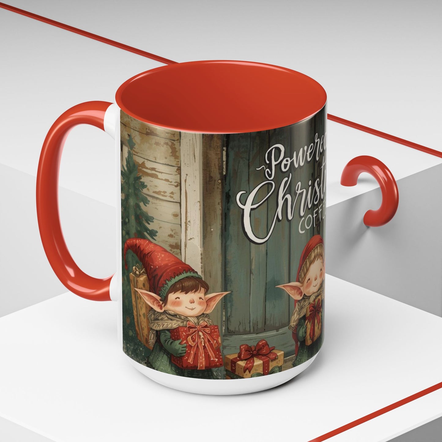 Powered By Christmas Accent Coffee Mug