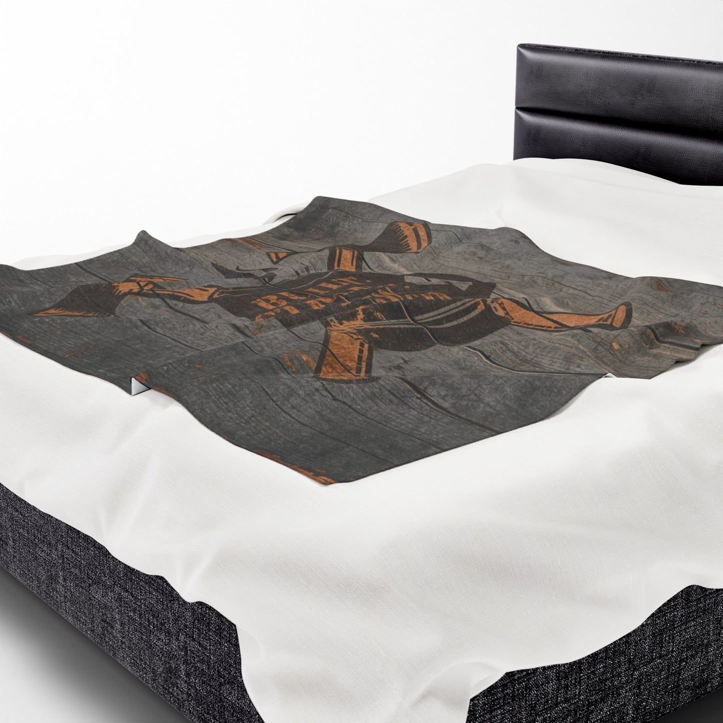 Rustic 'Built Strong' Cozy Velveteen Plush Blanket