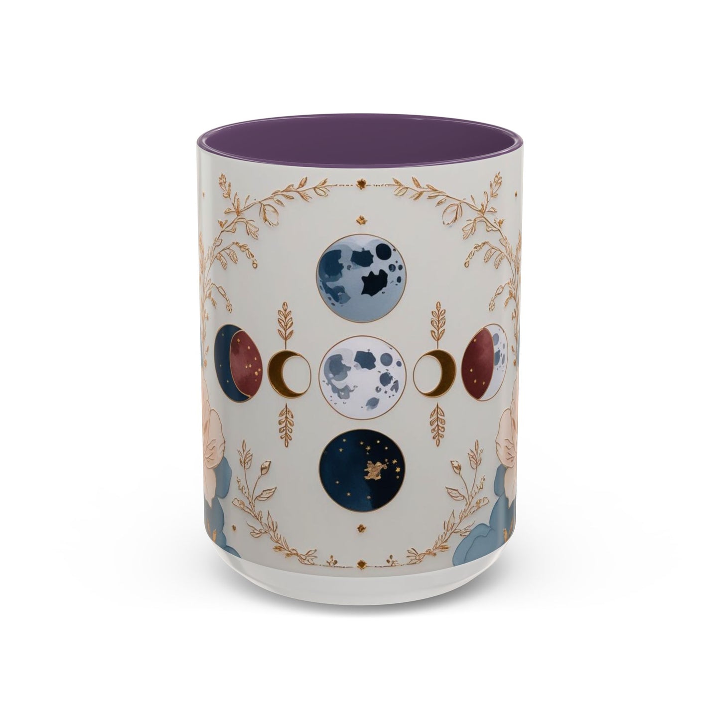 Celestial Floral Accent Coffee Mug- Mystic Moon Decor Drink-ware