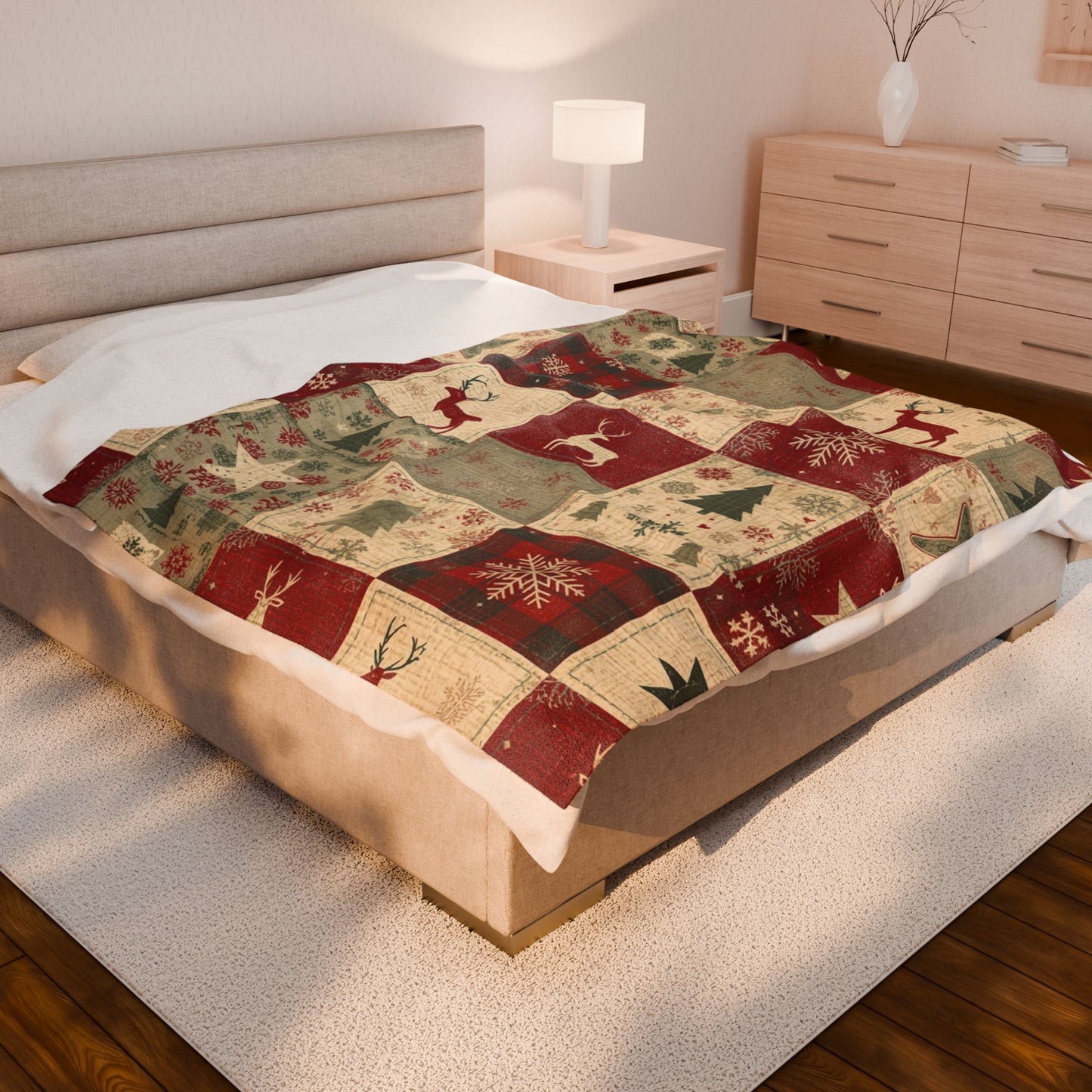 Cozy Holiday Velveteen Plush Blanket