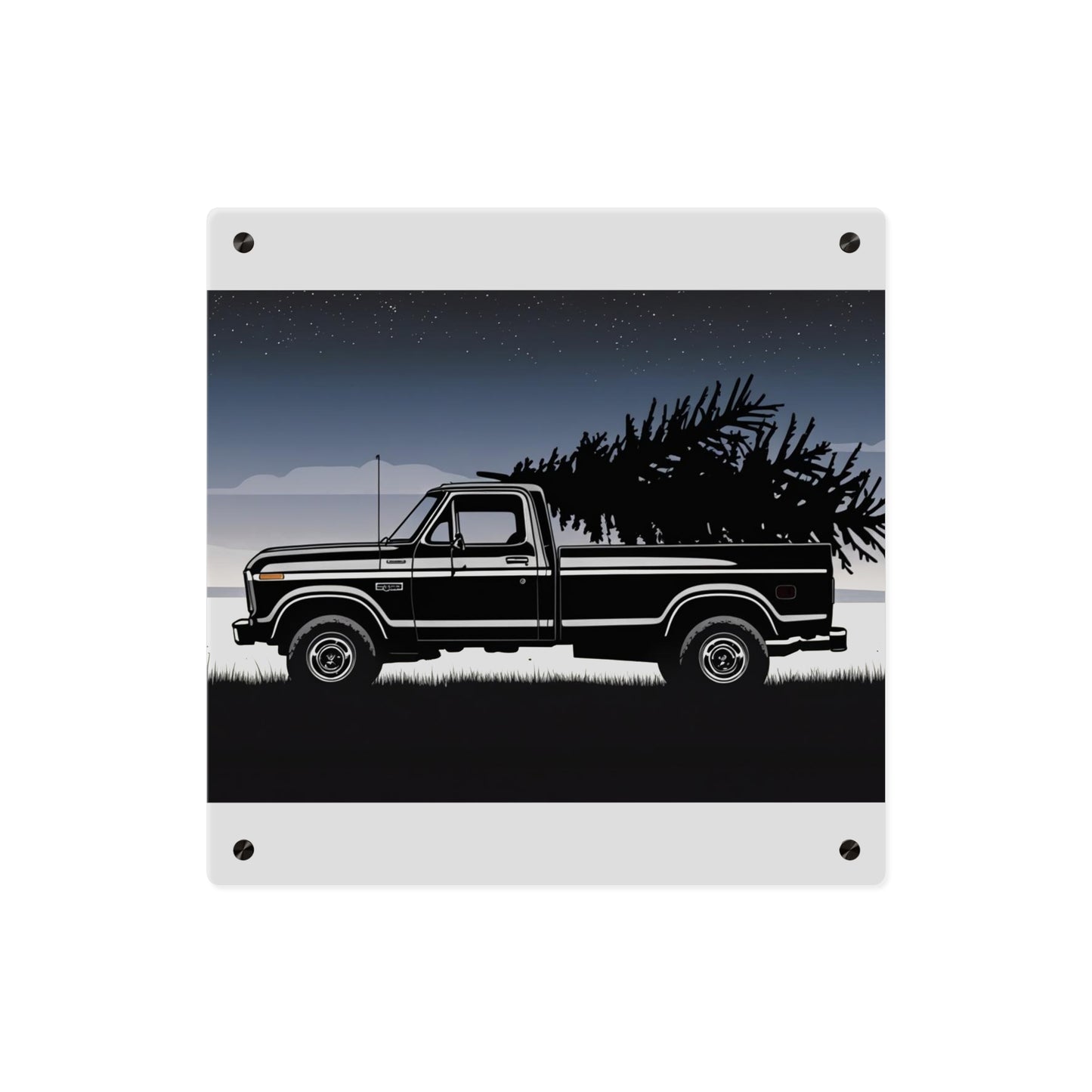 Classic Christmas Pickup – Rustic Country Wall Art