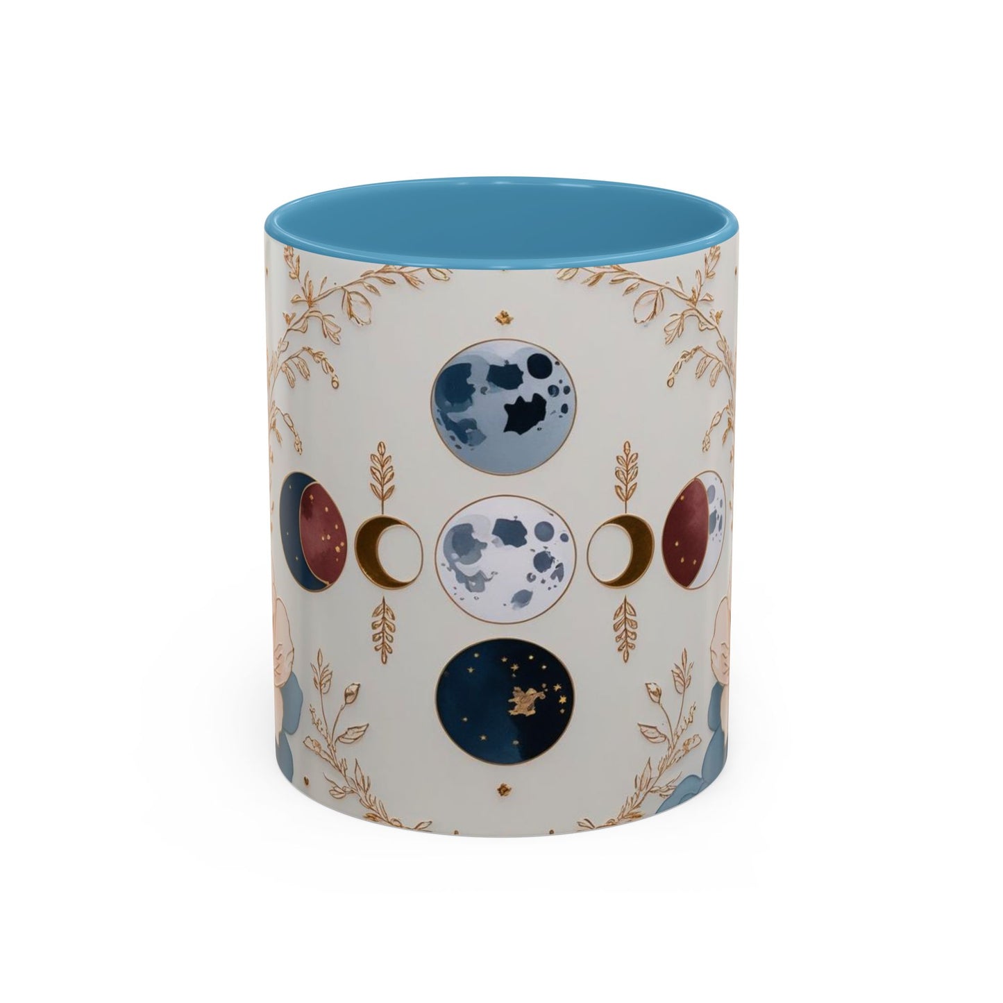 Celestial Floral Accent Coffee Mug- Mystic Moon Decor Drink-ware