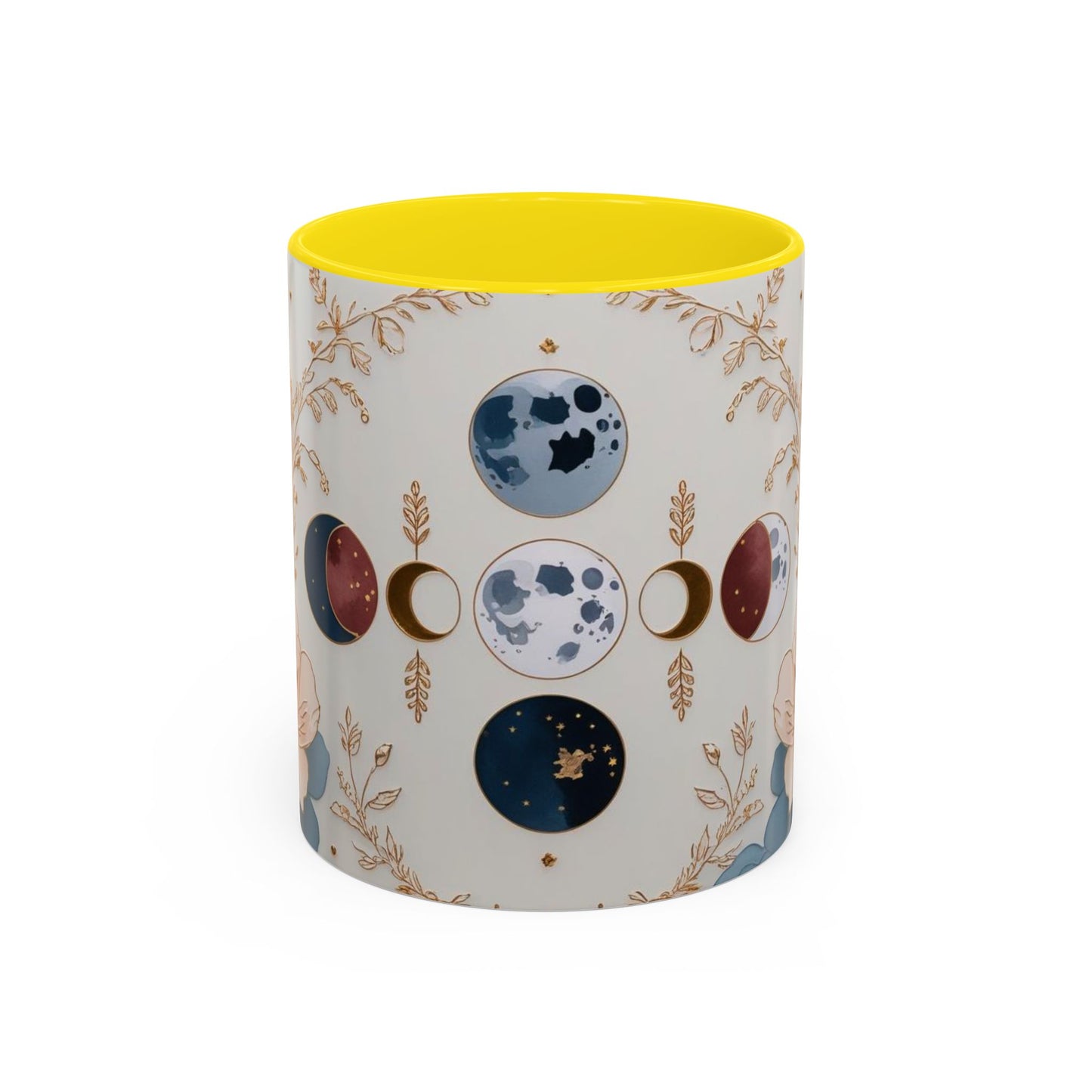 Celestial Floral Accent Coffee Mug- Mystic Moon Decor Drink-ware