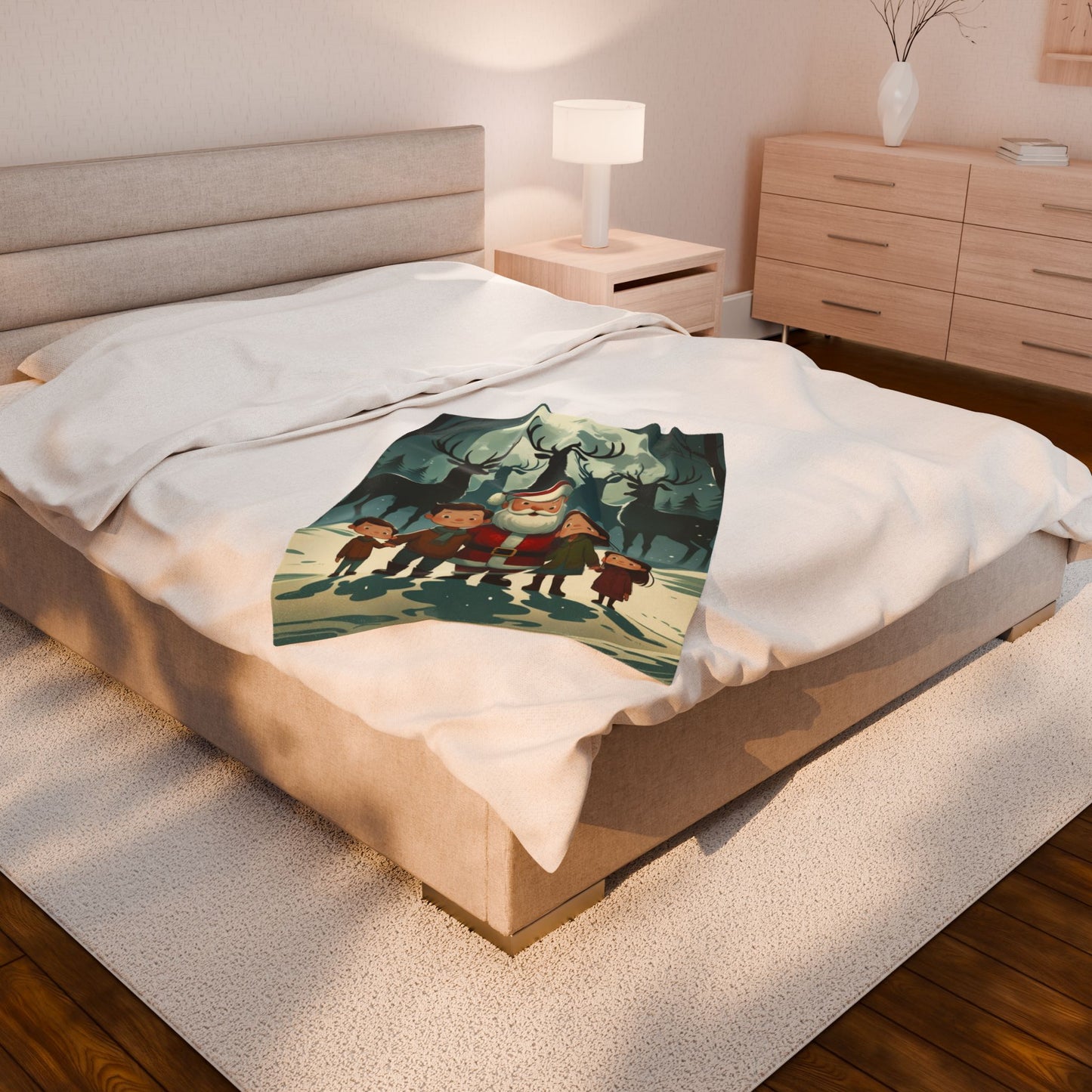 Cozy Family Christmas Velveteen Plush Blanket
