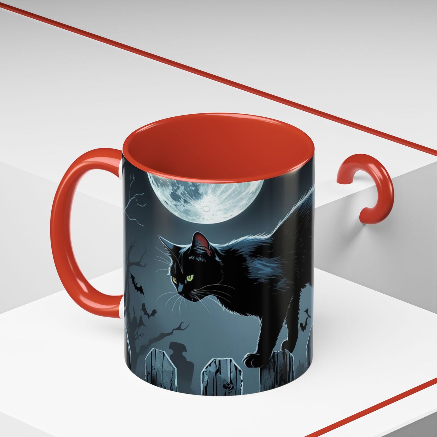 Mystical Black Cat Coffee Mug- Halloween Special