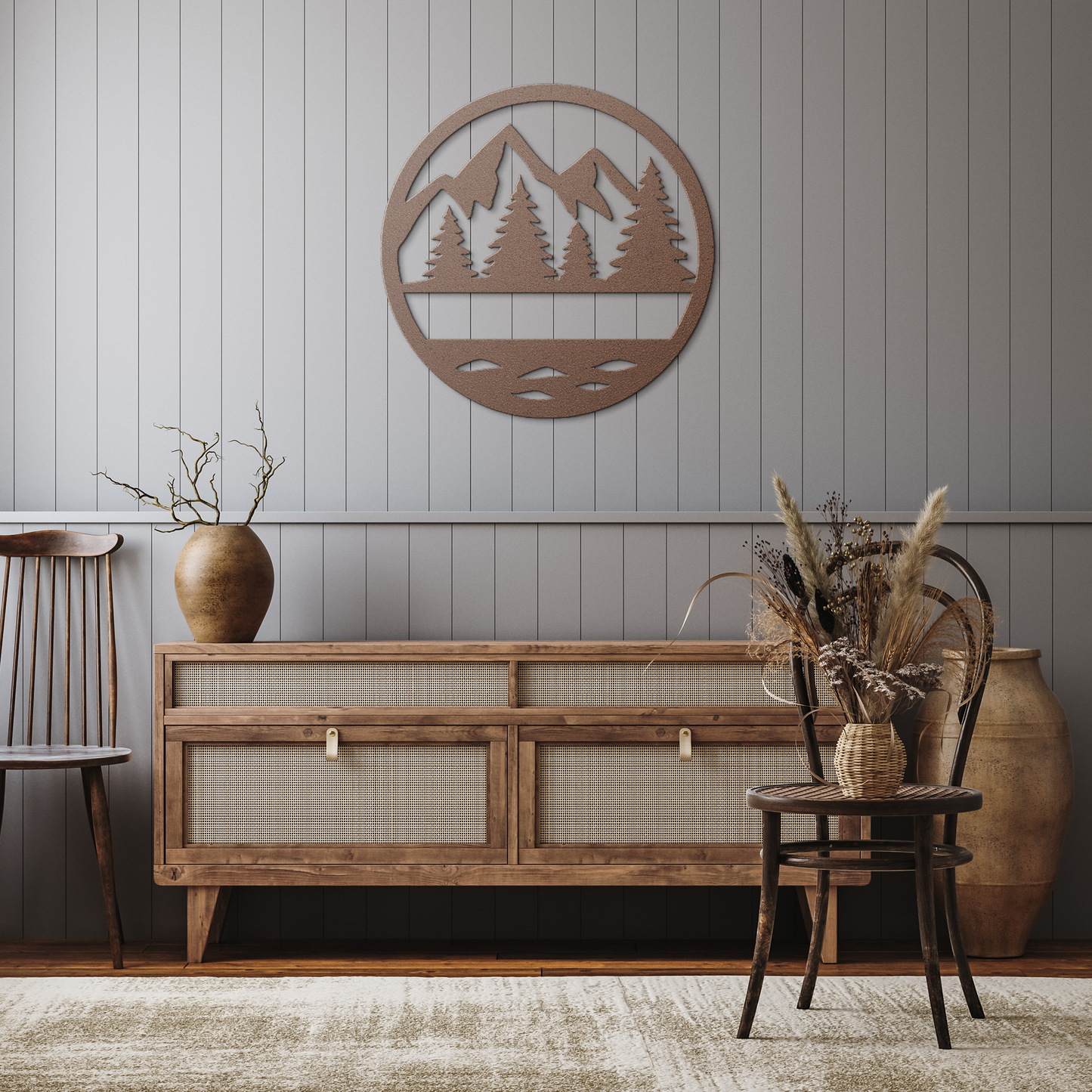 Custom_Mountain_Pine_Metal_Sign__Rust_Copper_Rustic_Hallway_Mockup.png