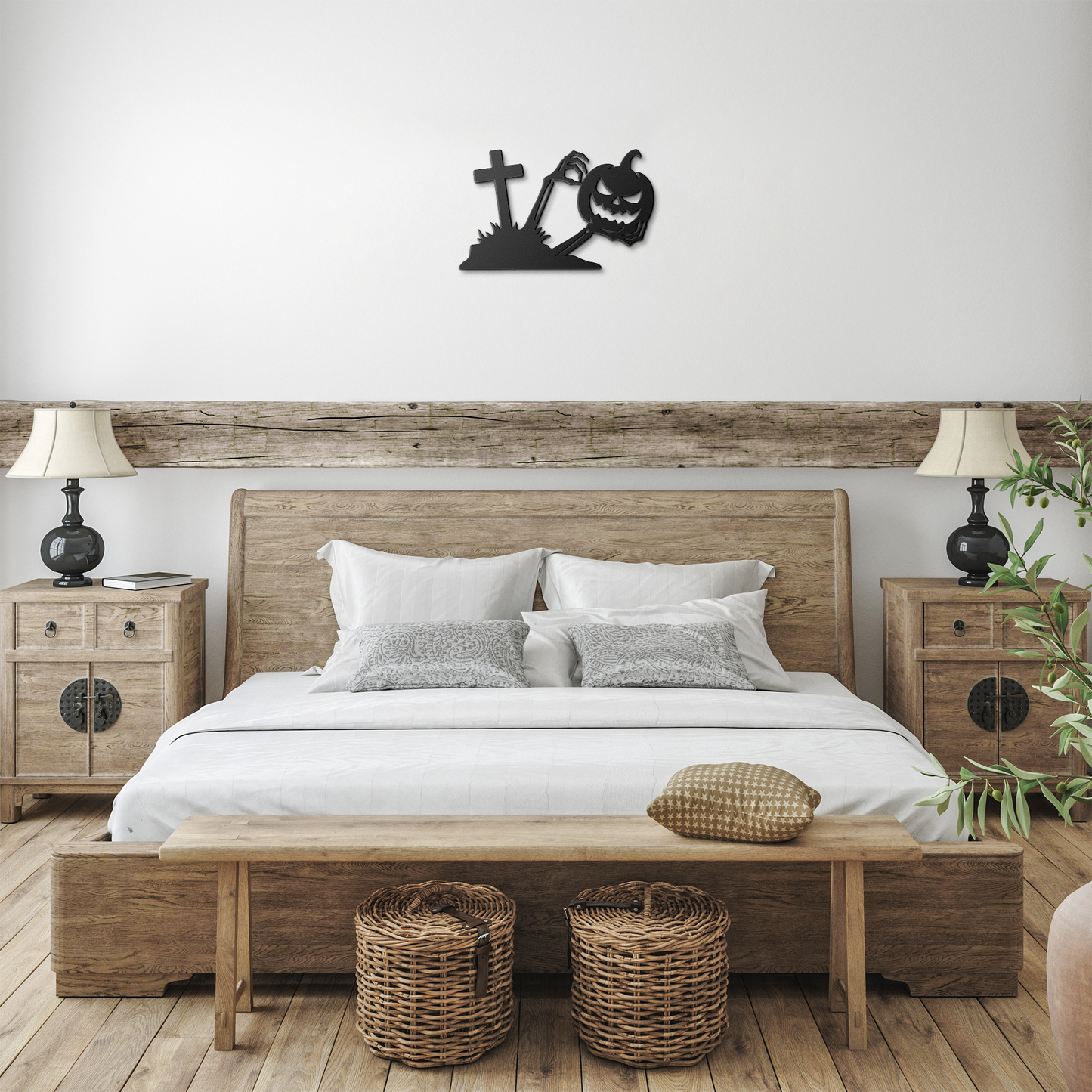 Ghoul_in_the_Shadows_Metal_Wall_Art___Black_Farmhouse_Bedroom_Mockup.png