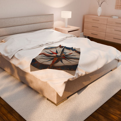 Nautical Compass Plush Blanket