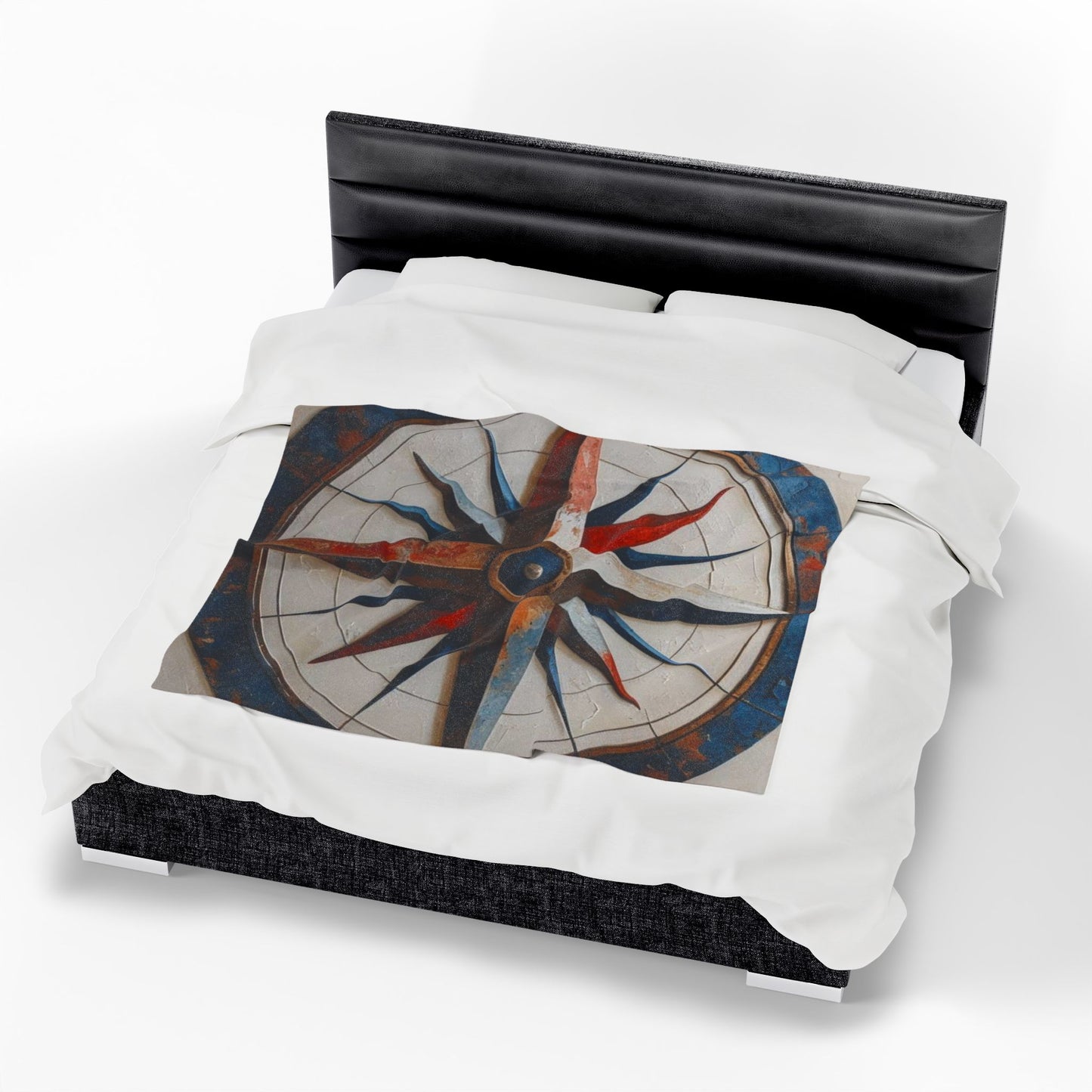 Nautical Compass Plush Blanket