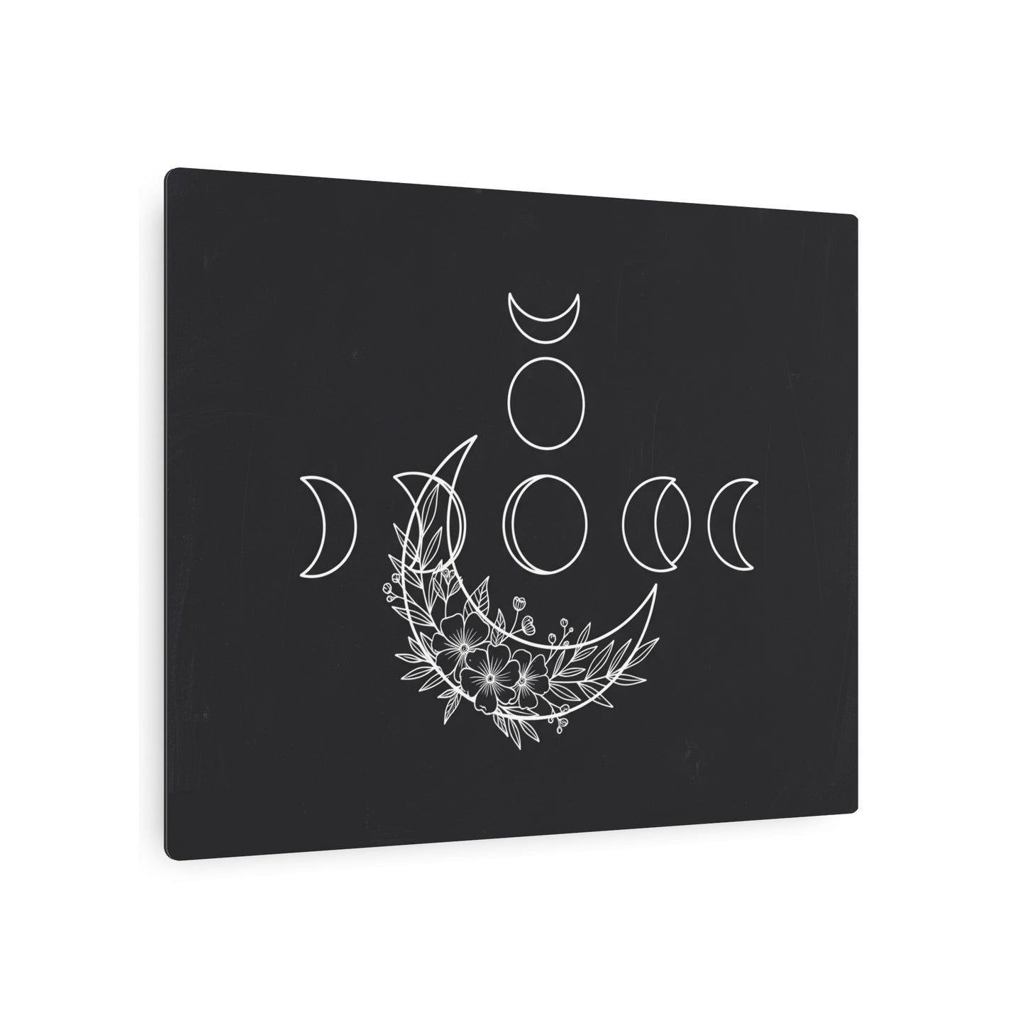 Botanical Moon Phase Wall Art – Metal Boho Accent Piece