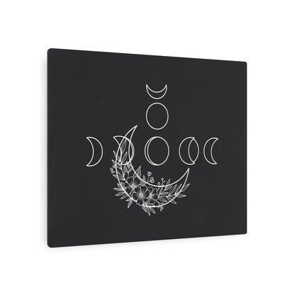 Botanical Moon Phase Wall Art – Metal Boho Accent Piece