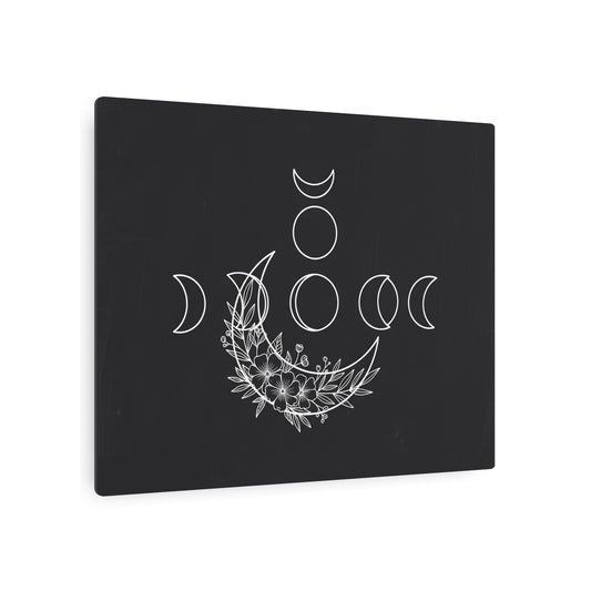 Botanical Moon Phase Wall Art – Metal Boho Accent Piece